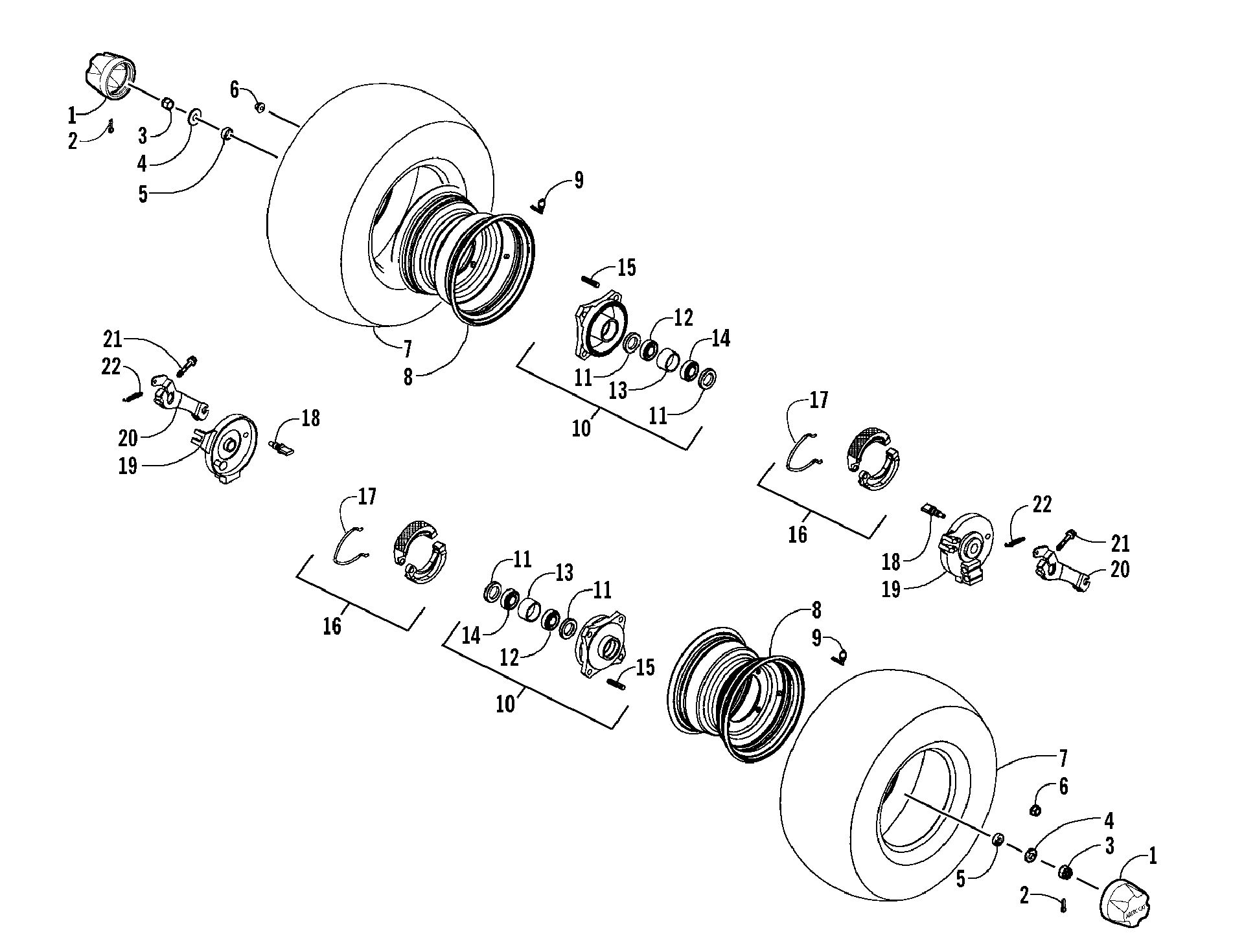 Переднее колесо AND BRAKE ASSEMBLIES [94394]