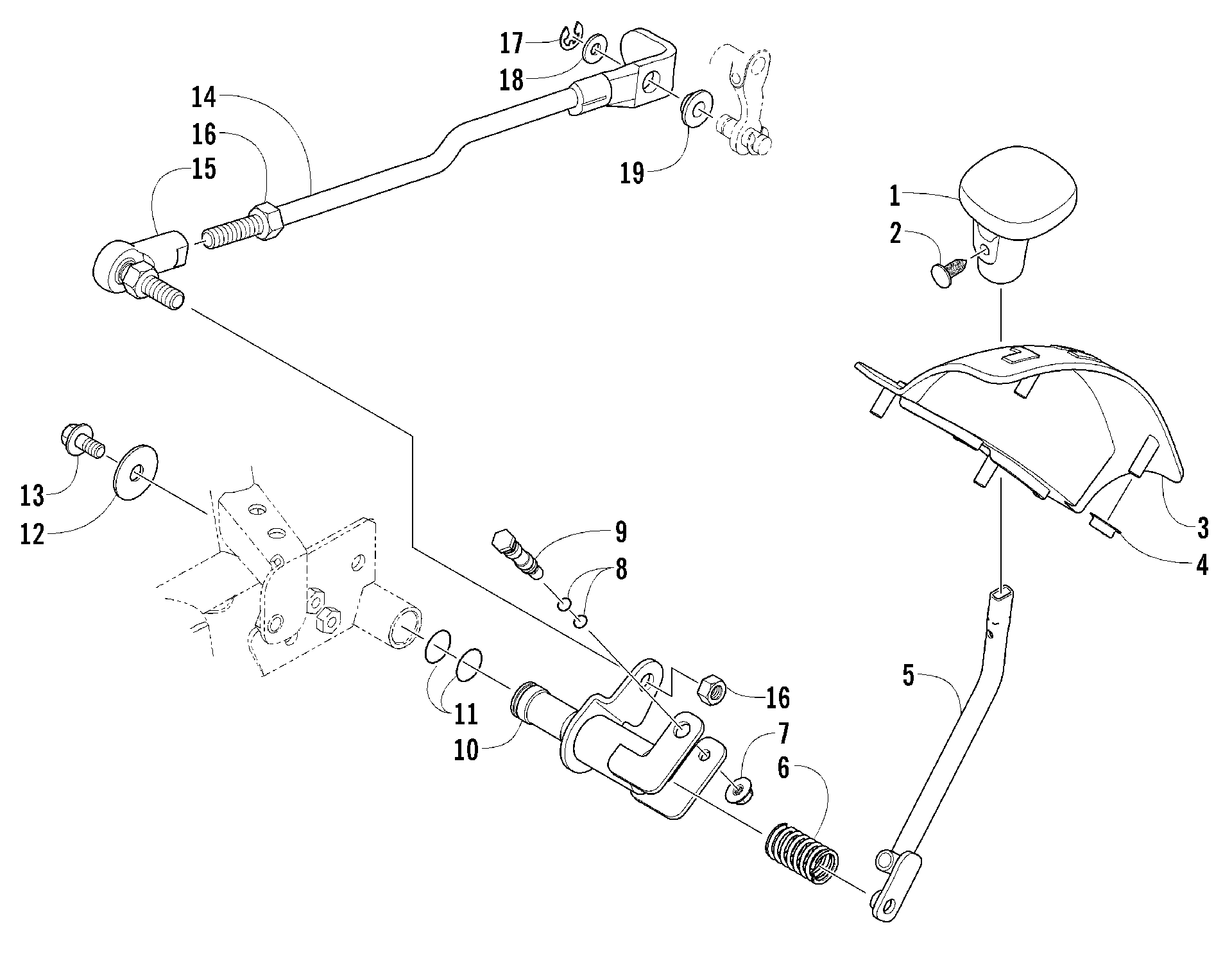 Задняя передача SHIFT LEVER ASSEMBLY [83812]