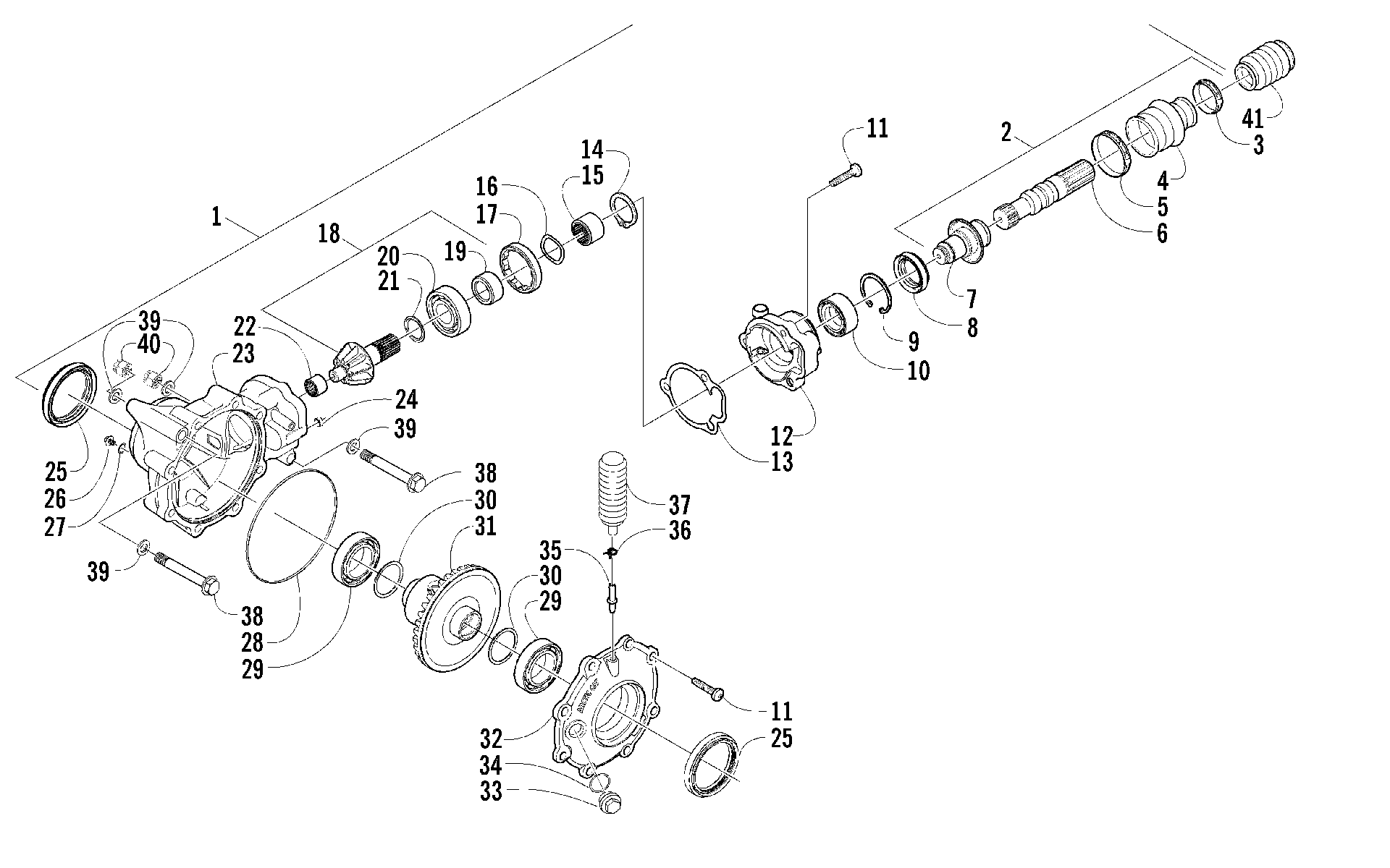Передняя часть DRIVE GEARCASE ASSEMBLY [83072]