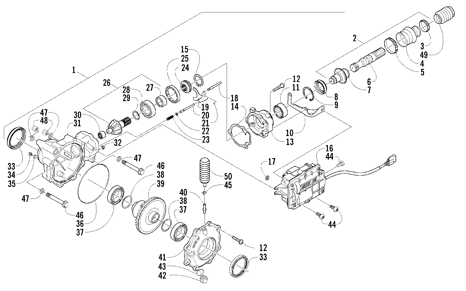 Передняя часть DRIVE GEARCASE ASSEMBLY [77996]