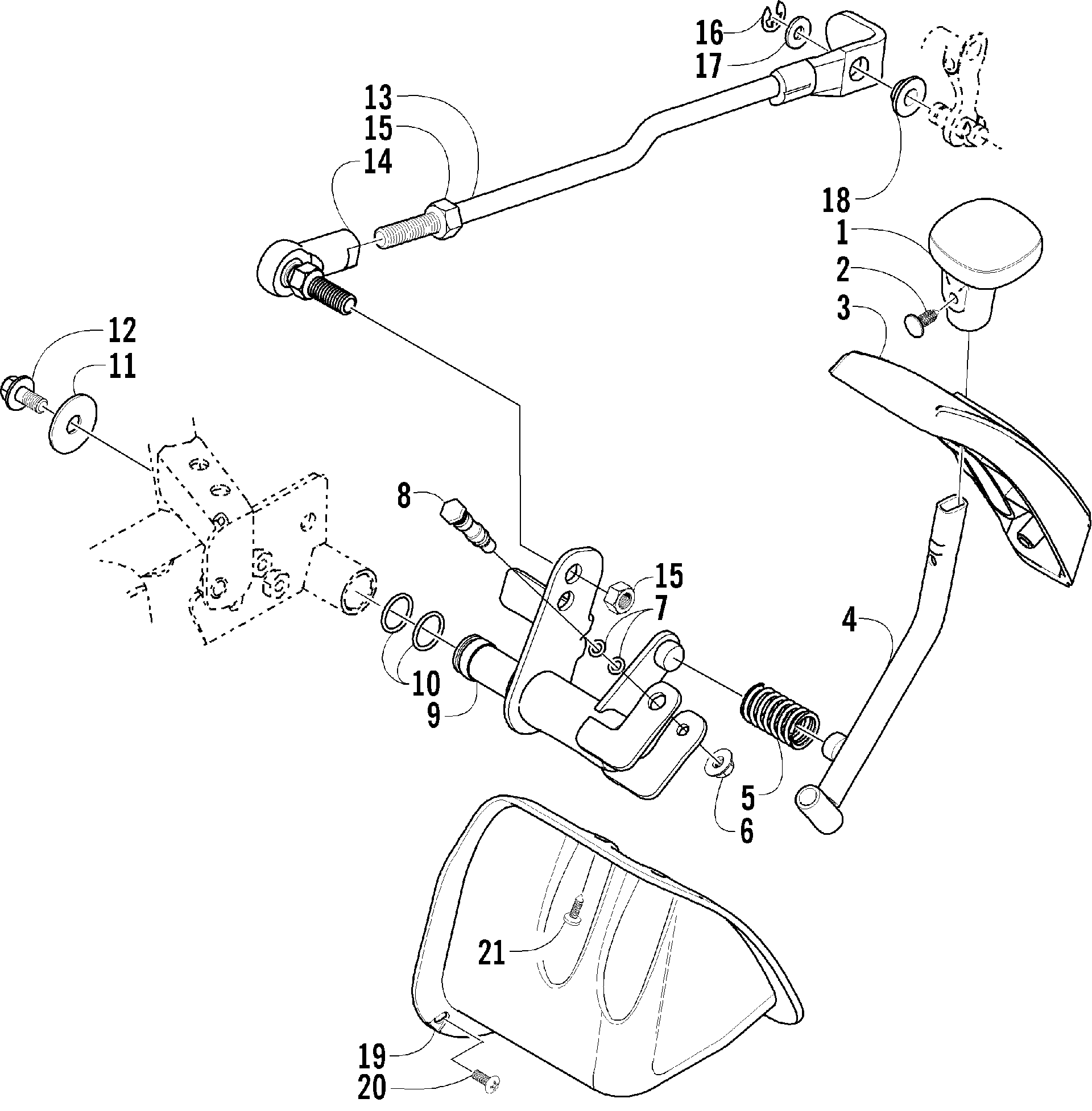 Задняя передача SHIFT LEVER ASSEMBLY [81201]