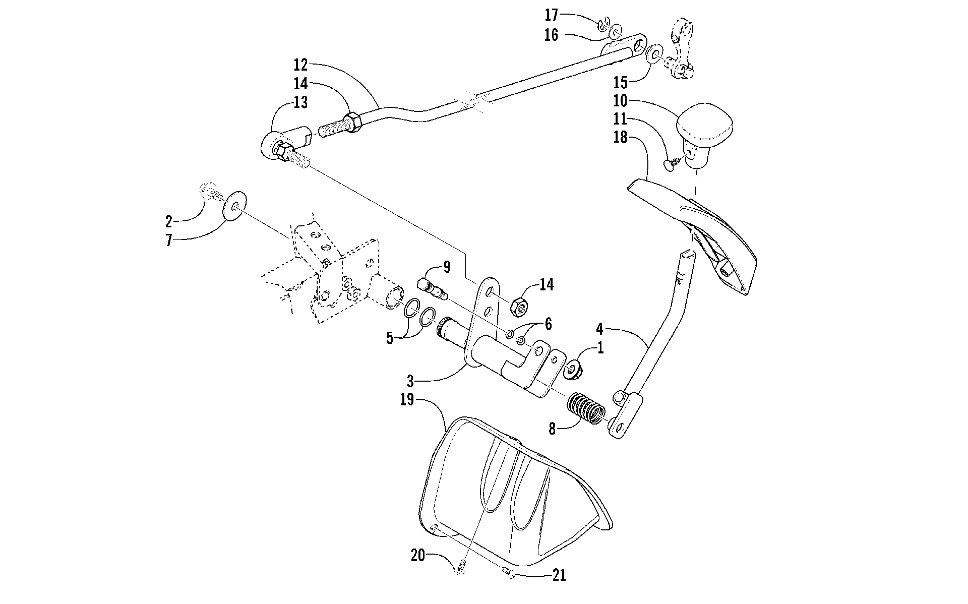 Задняя передача SHIFT LEVER ASSEMBLY [59017]