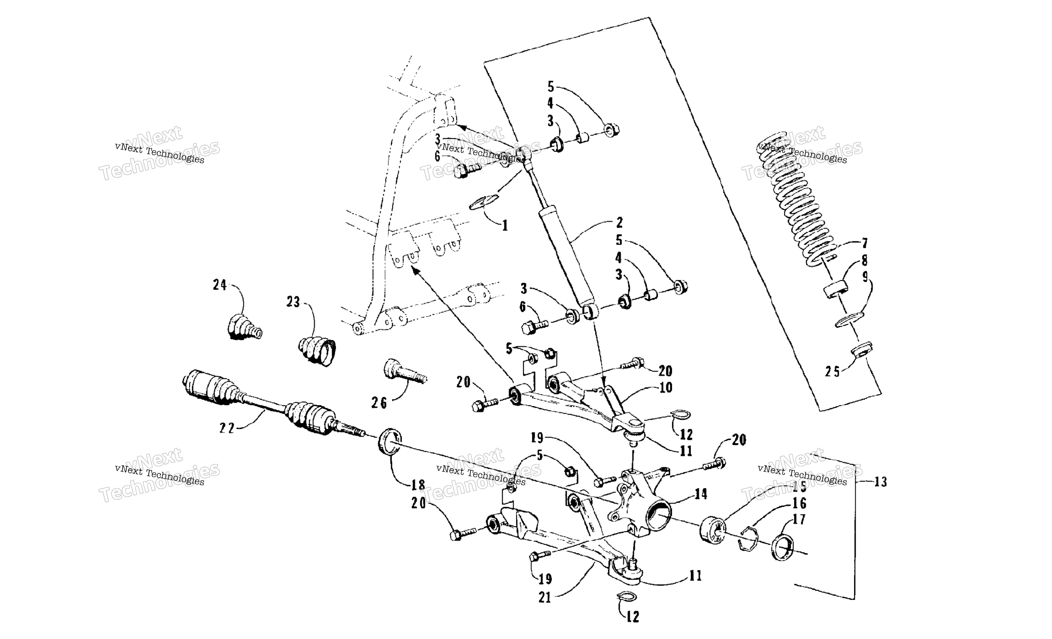 Узел передней подвески