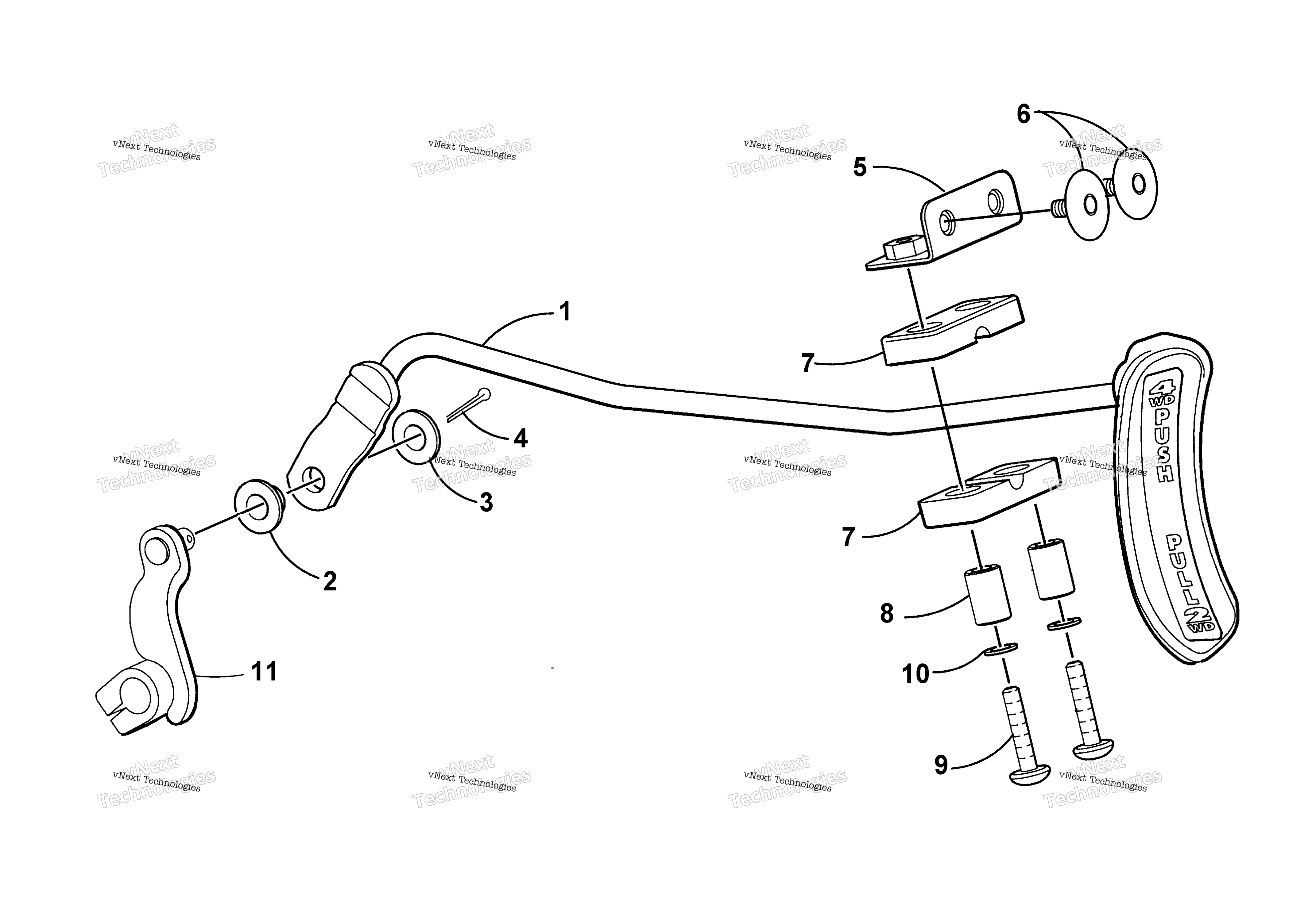Передняя часть Shift Linkage Assembly