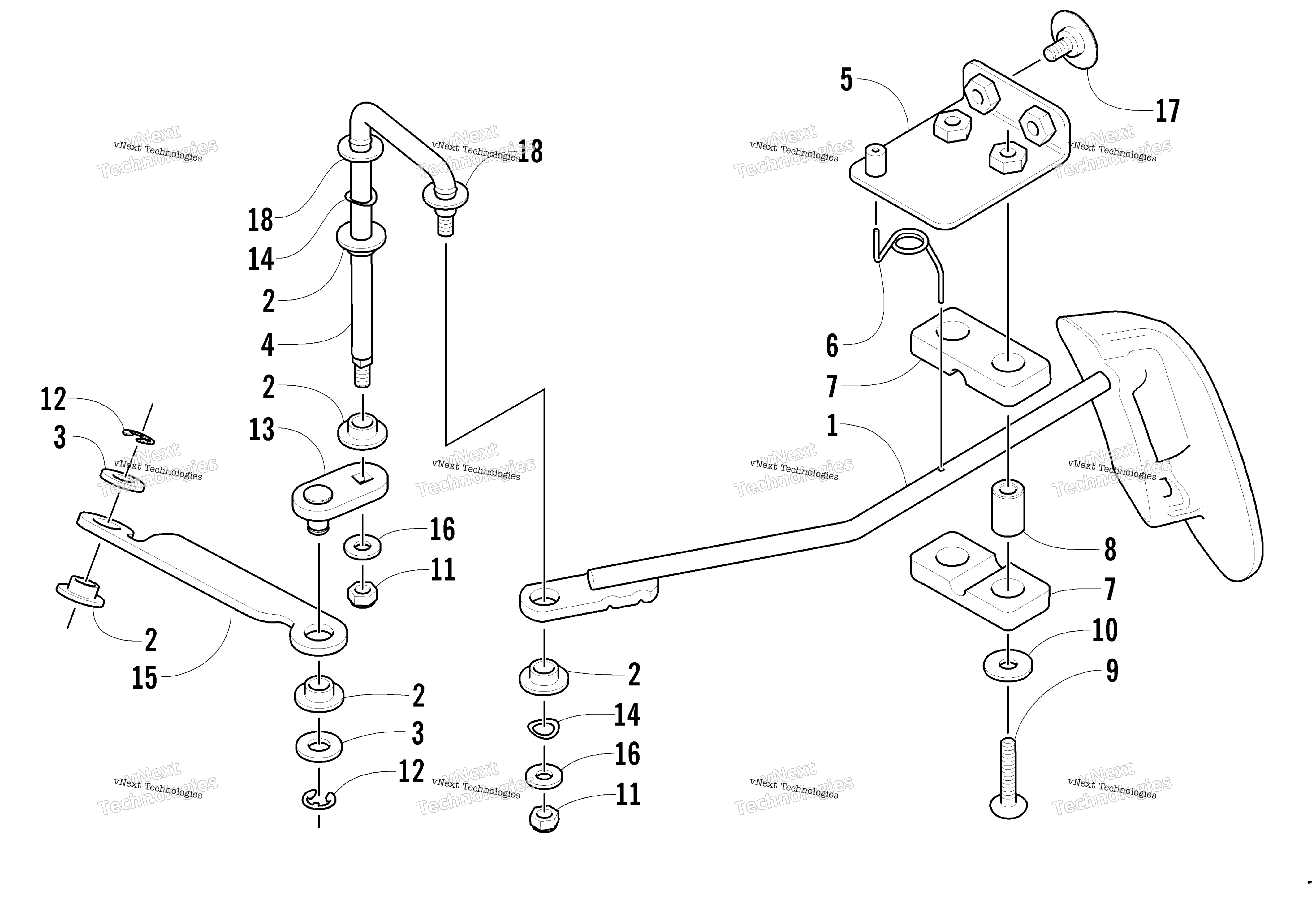 Передняя часть Drive Shift Linkage Assembly (300 4X4)
