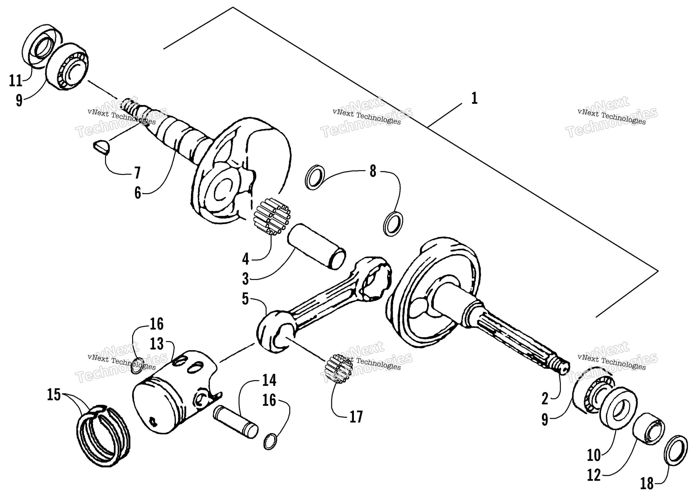 Коленчатый вал And Piston Assembly