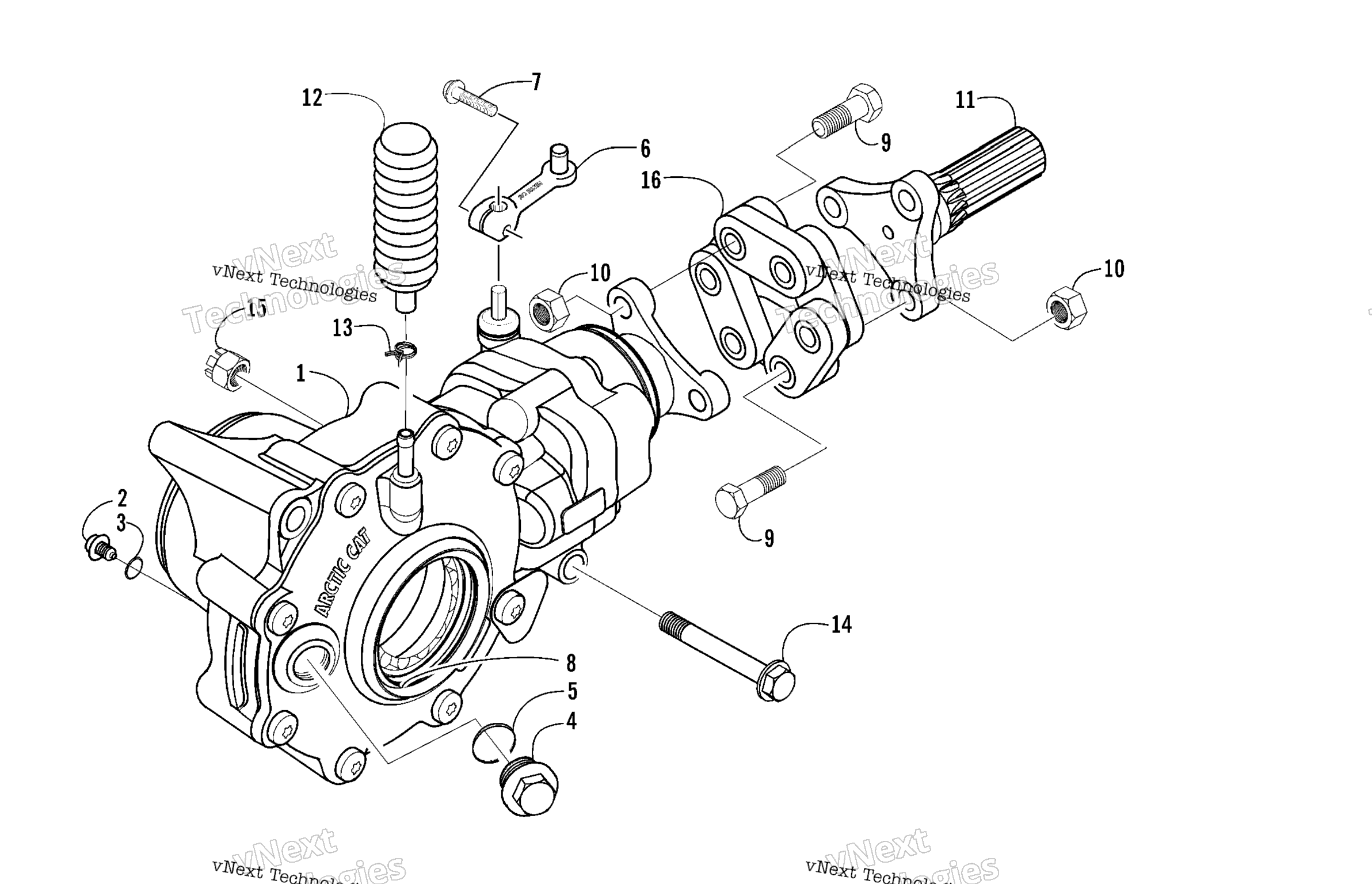 Передняя часть Drive Gearcase Assembly (4X4)