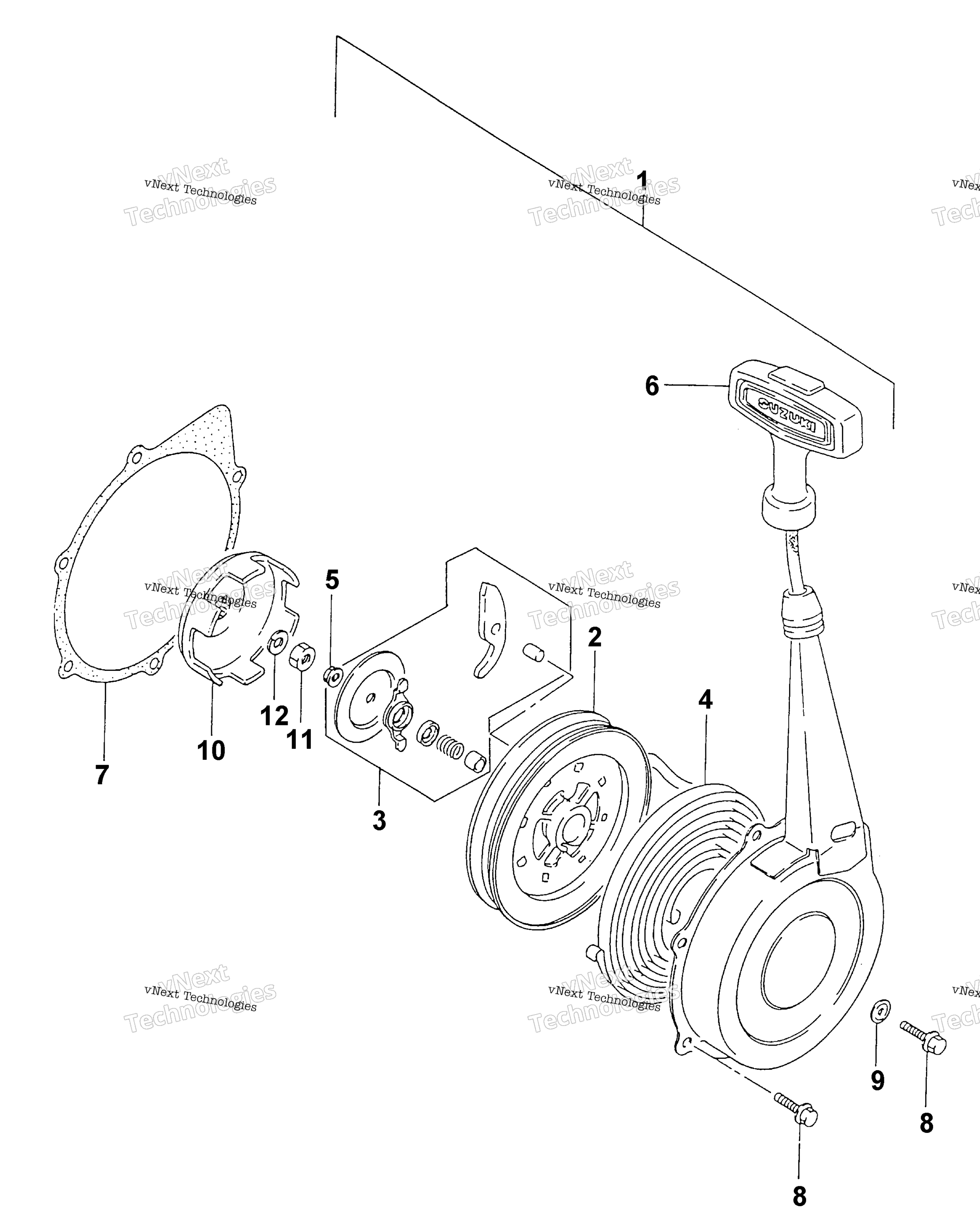 Ручной стартер Starter Assembly
