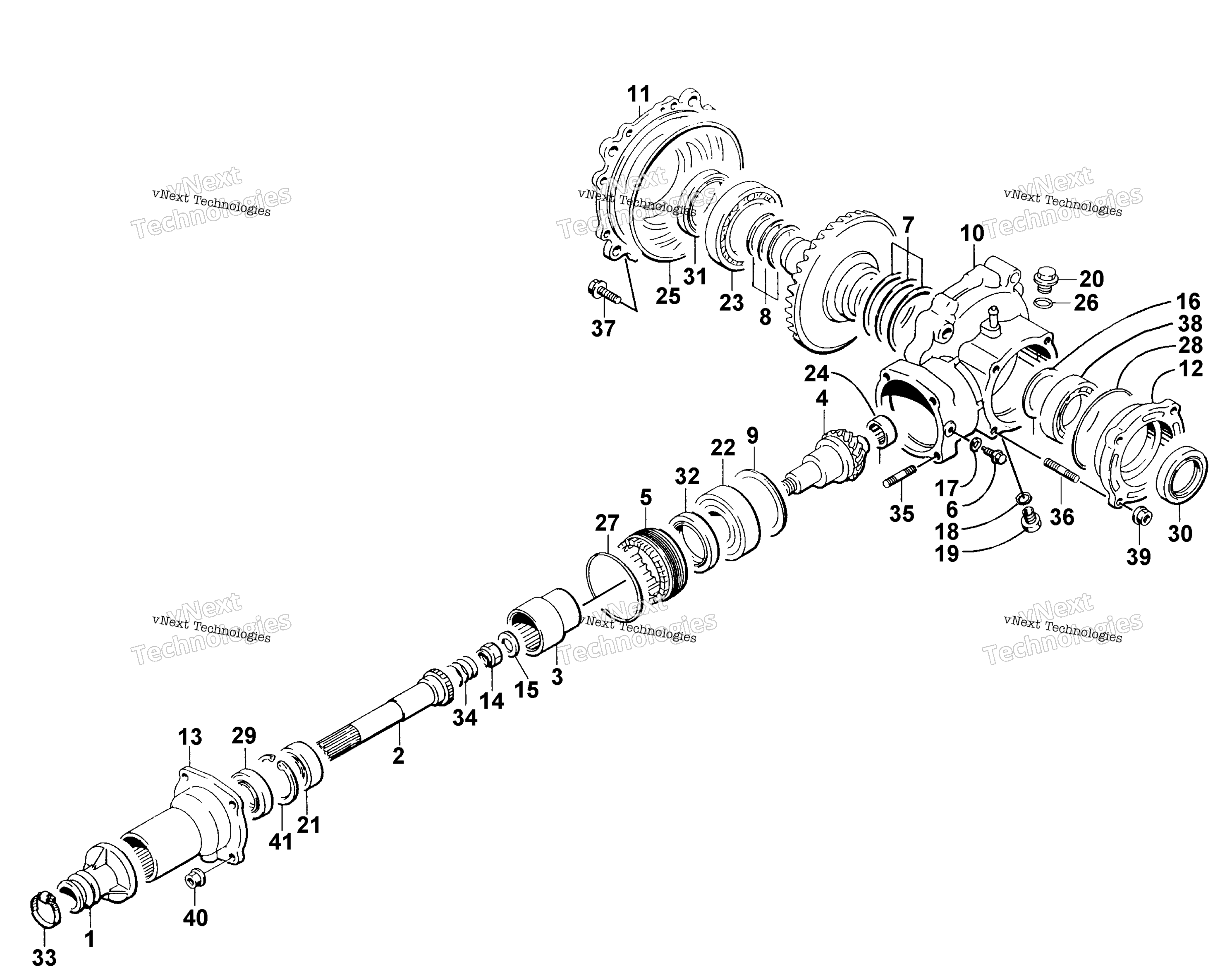 Задняя часть Bevel Gear Assembly