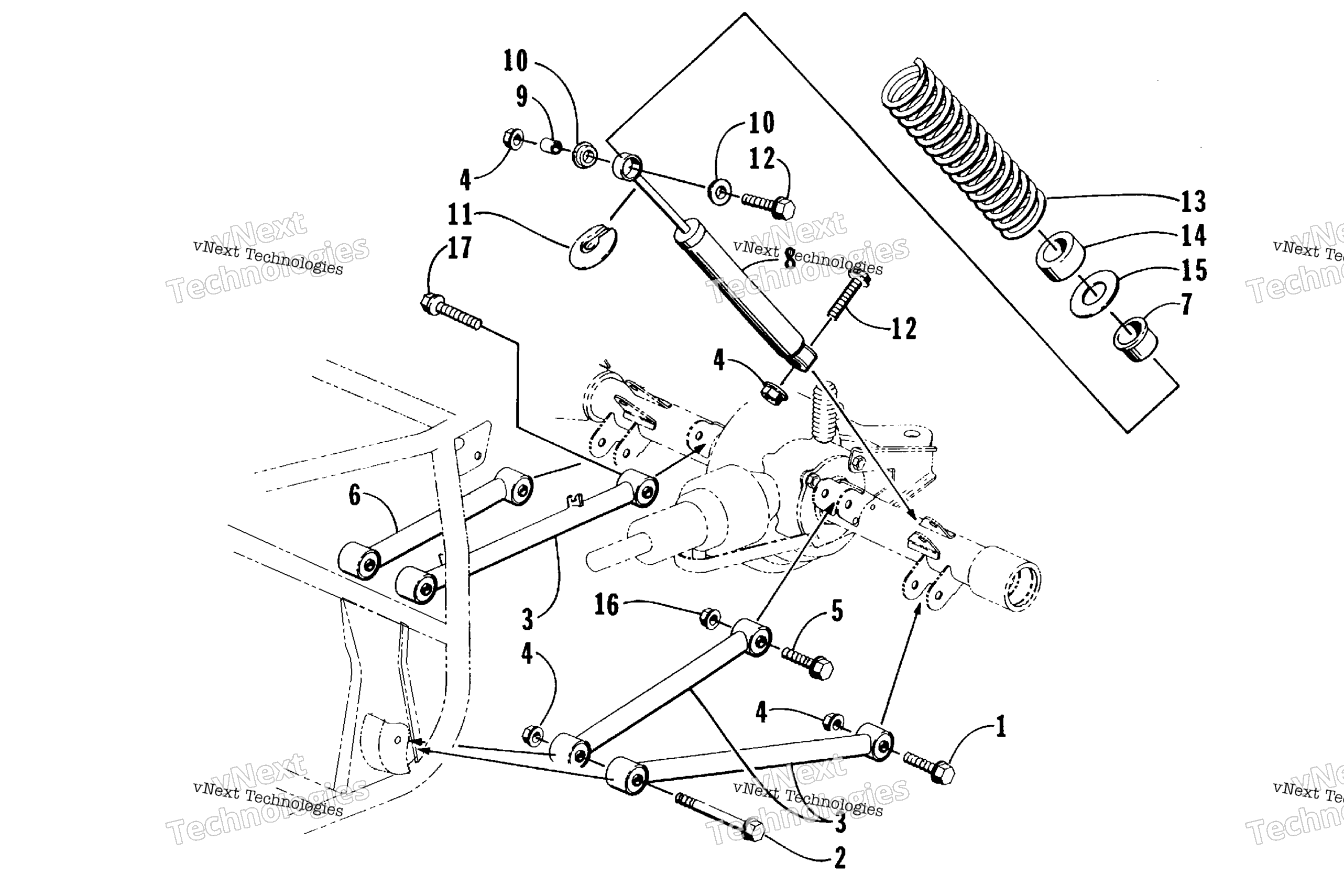 Задняя часть Suspension Assembly