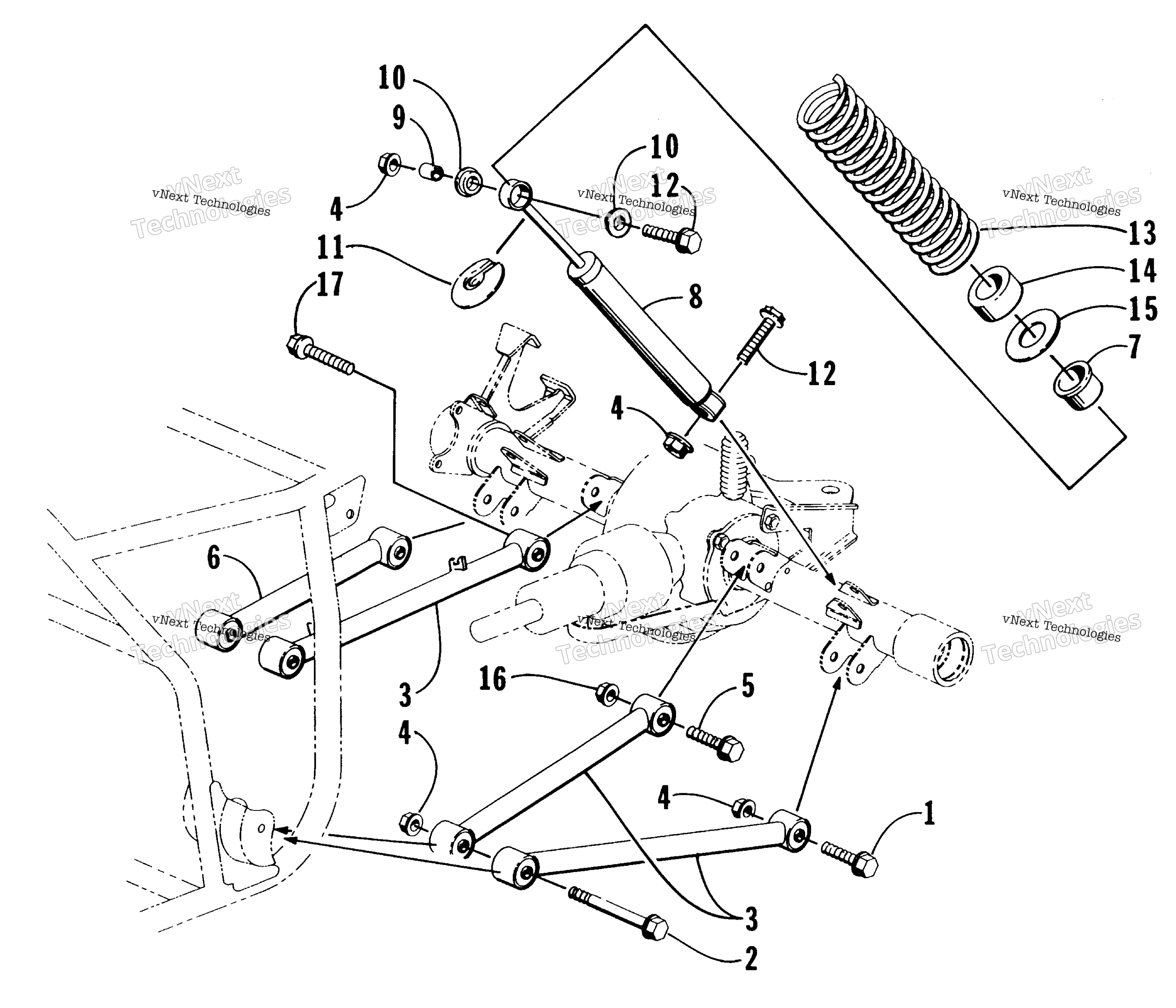 Задняя часть Suspension Assembly