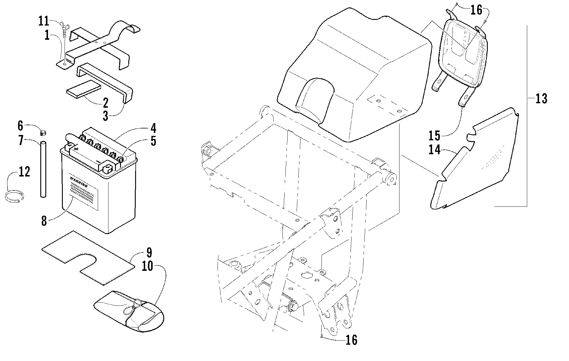 STORAGE BOX и аккумулятор узел [55465]