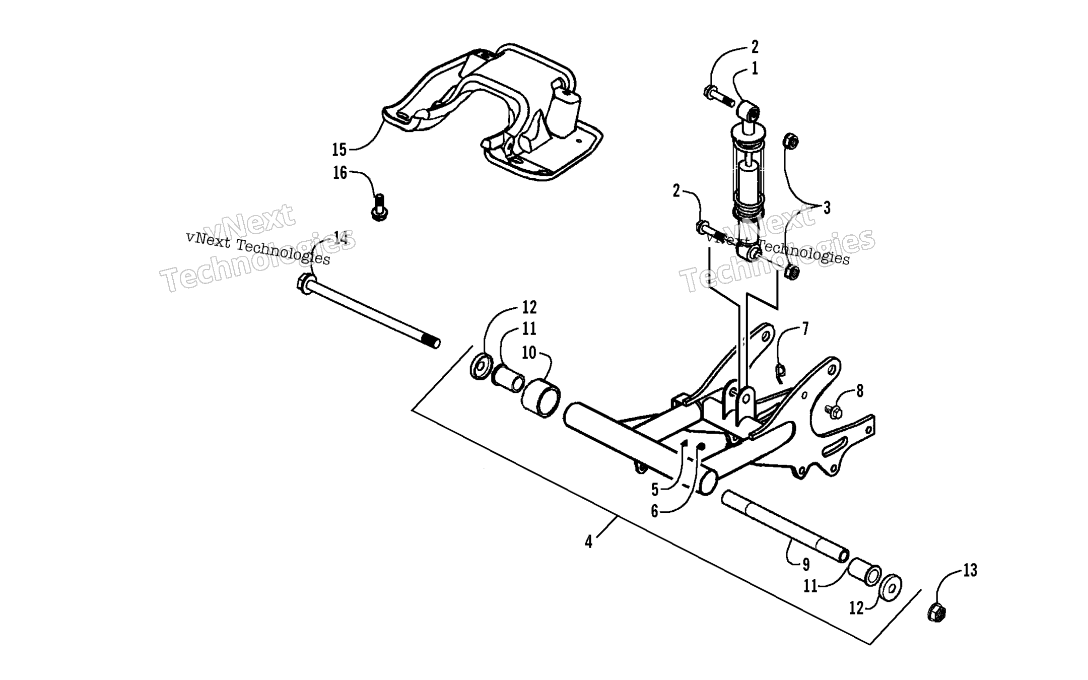 Задняя часть Suspension Assembly