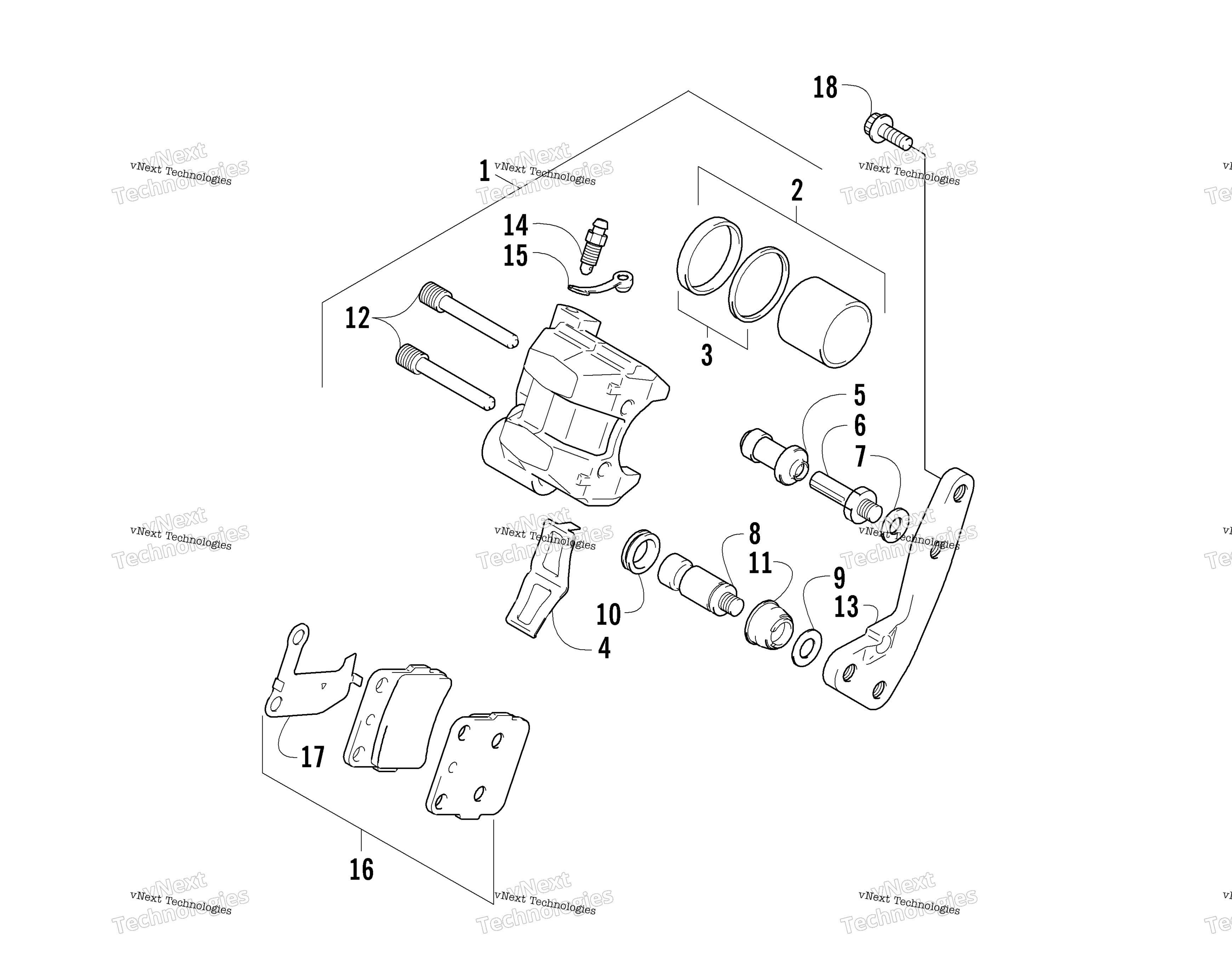Передняя часть Brake Assembly