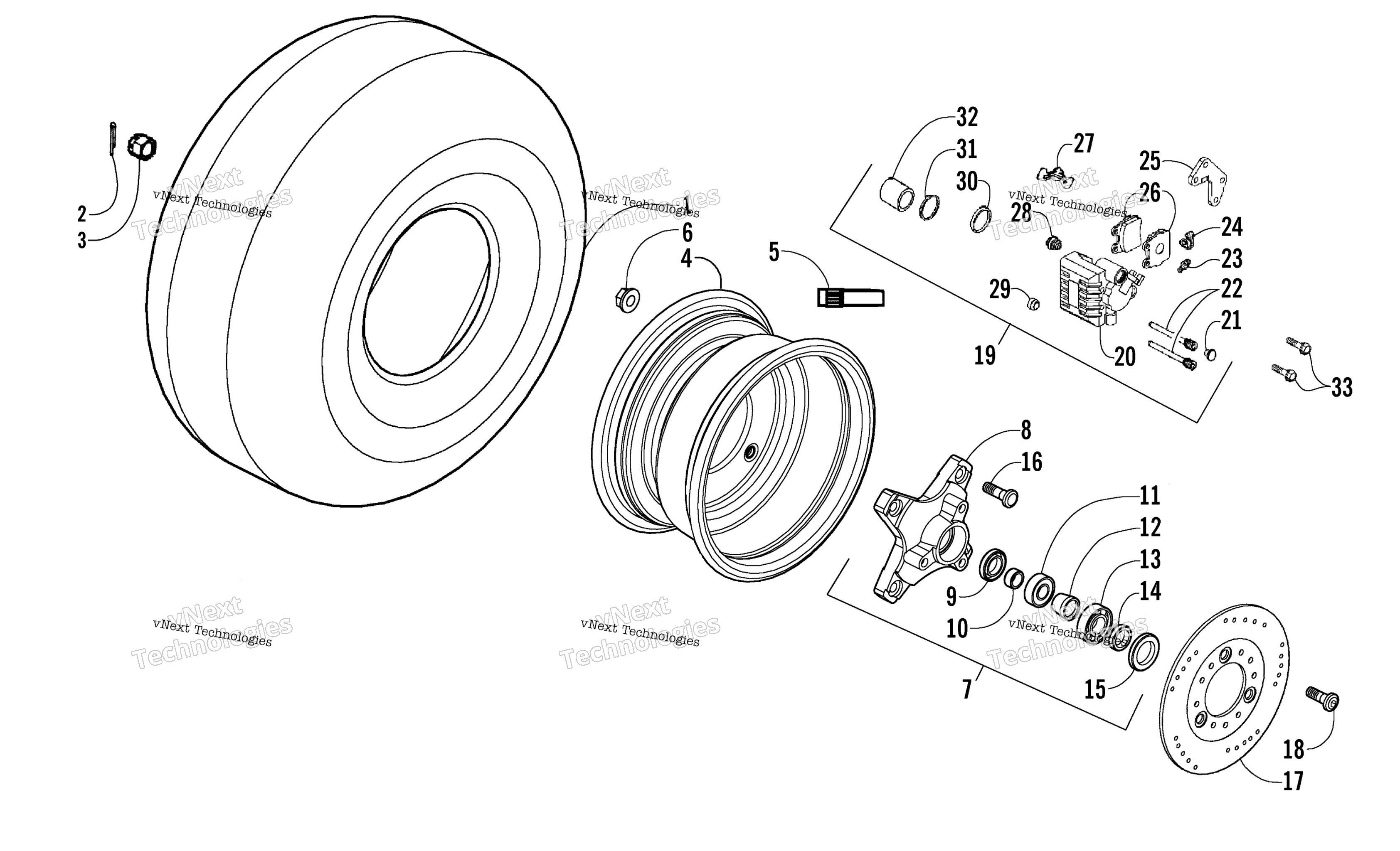 Передняя часть Wheels And Brake Assembly