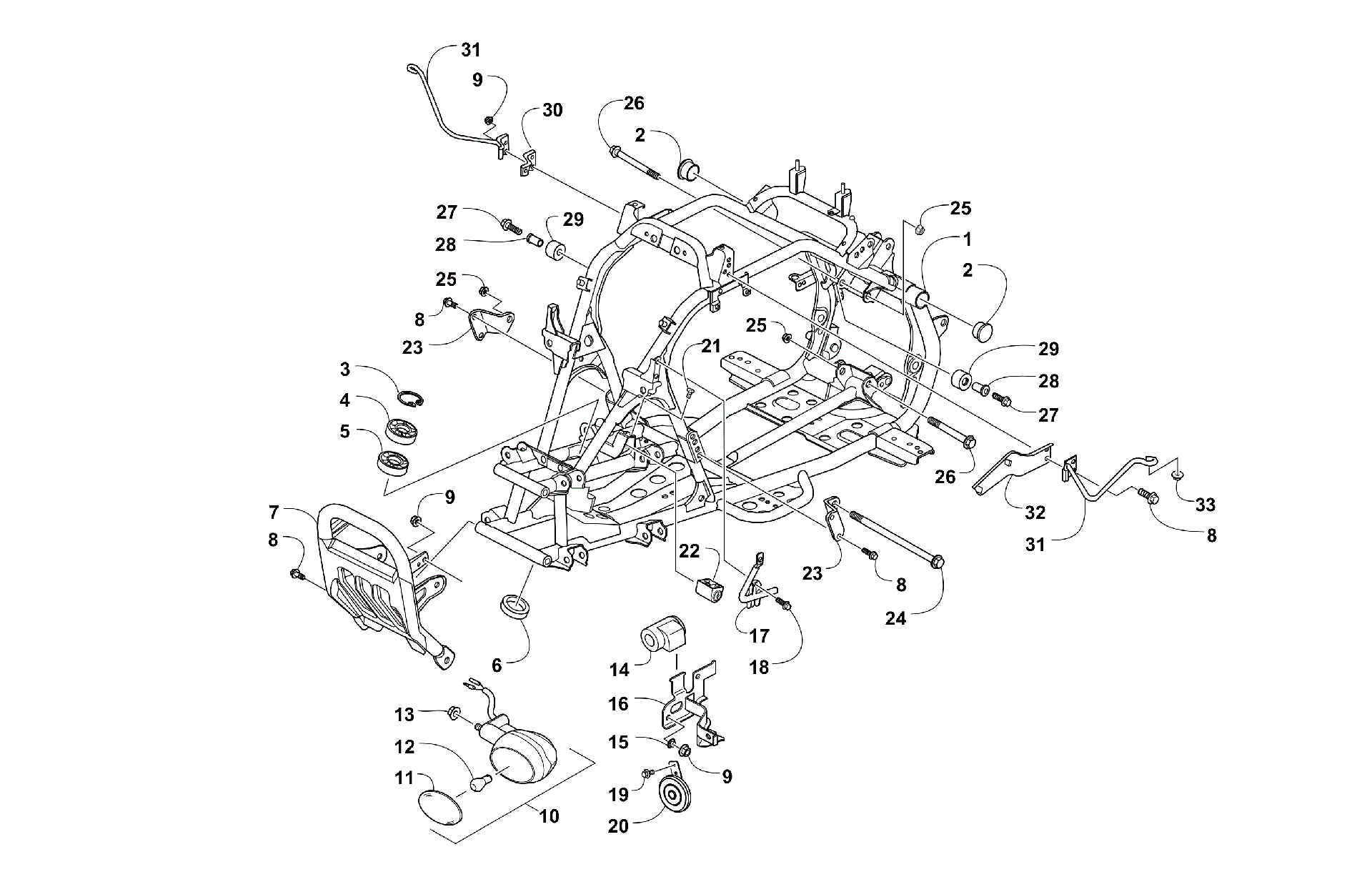 Передняя часть FRAME AND RELATED PARTS ASSEMBLY [301383]