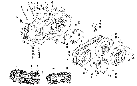 LEFT CRANKCASE AND COVER ASSEMBLY [100507]