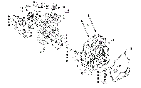 RIGHT CRANKCASE AND COVER ASSEMBLY [94278]