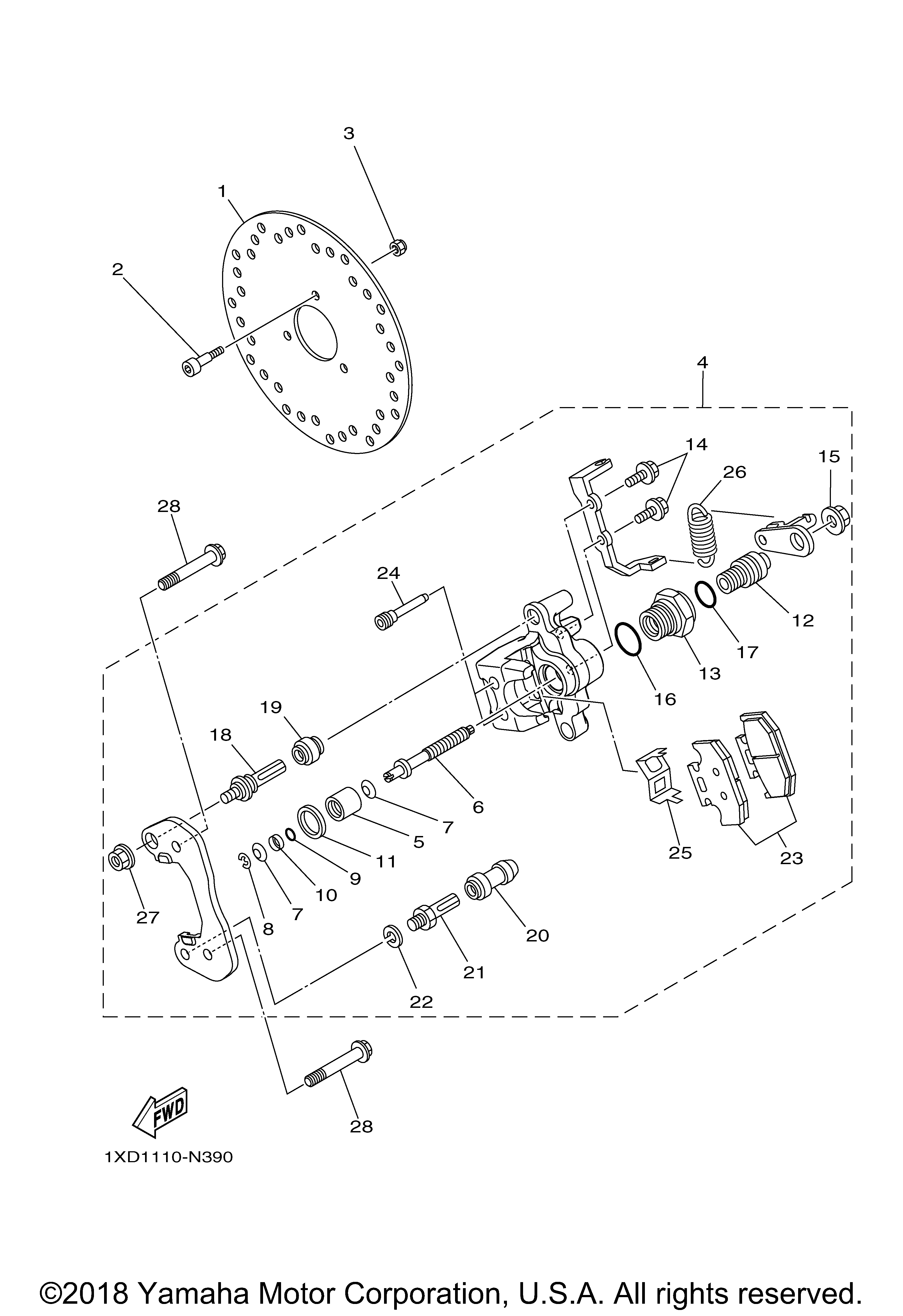 Задняя часть BRAKE CALIPER 2