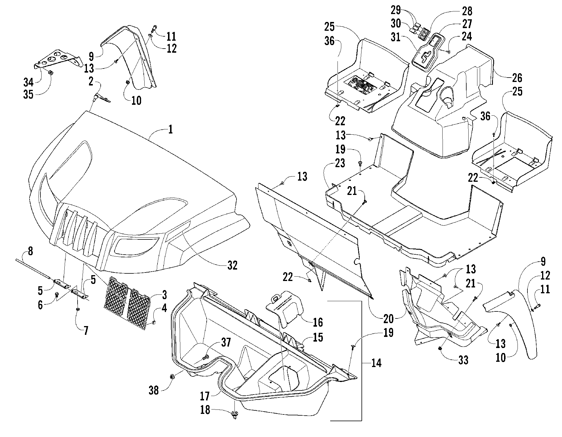 Передняя часть BODY PANEL ASSEMBLY [84774]