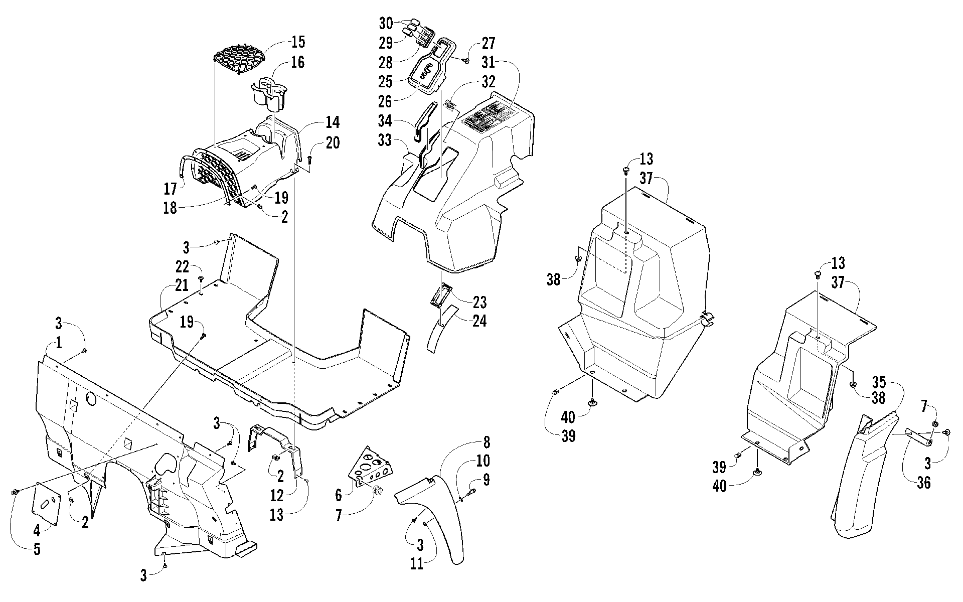 Консоль AND FLOOR PANEL ASSEMBLY [92510]
