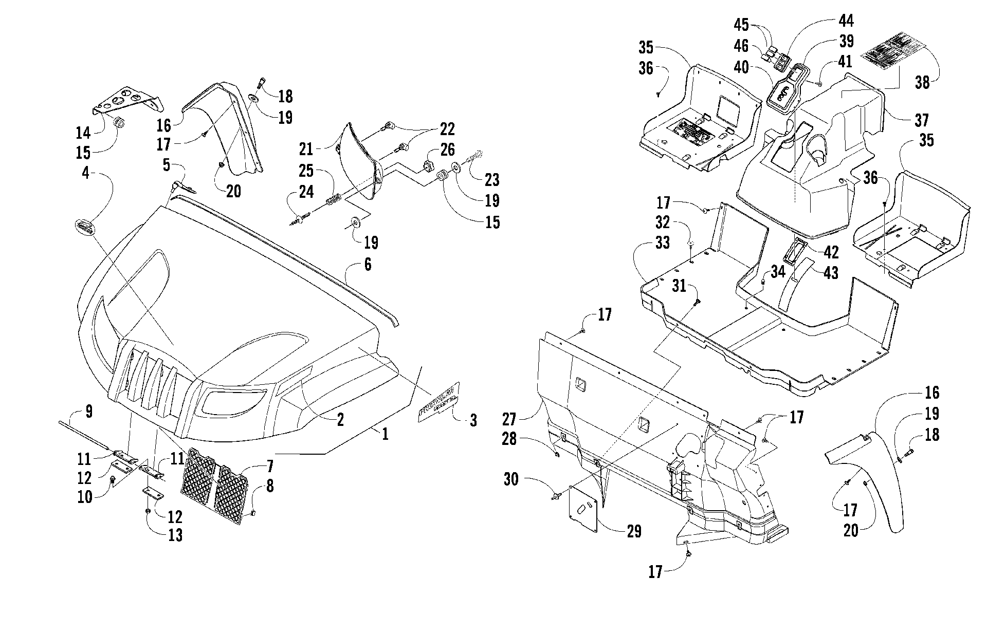 Передняя часть BODY PANEL ASSEMBLY [90673]