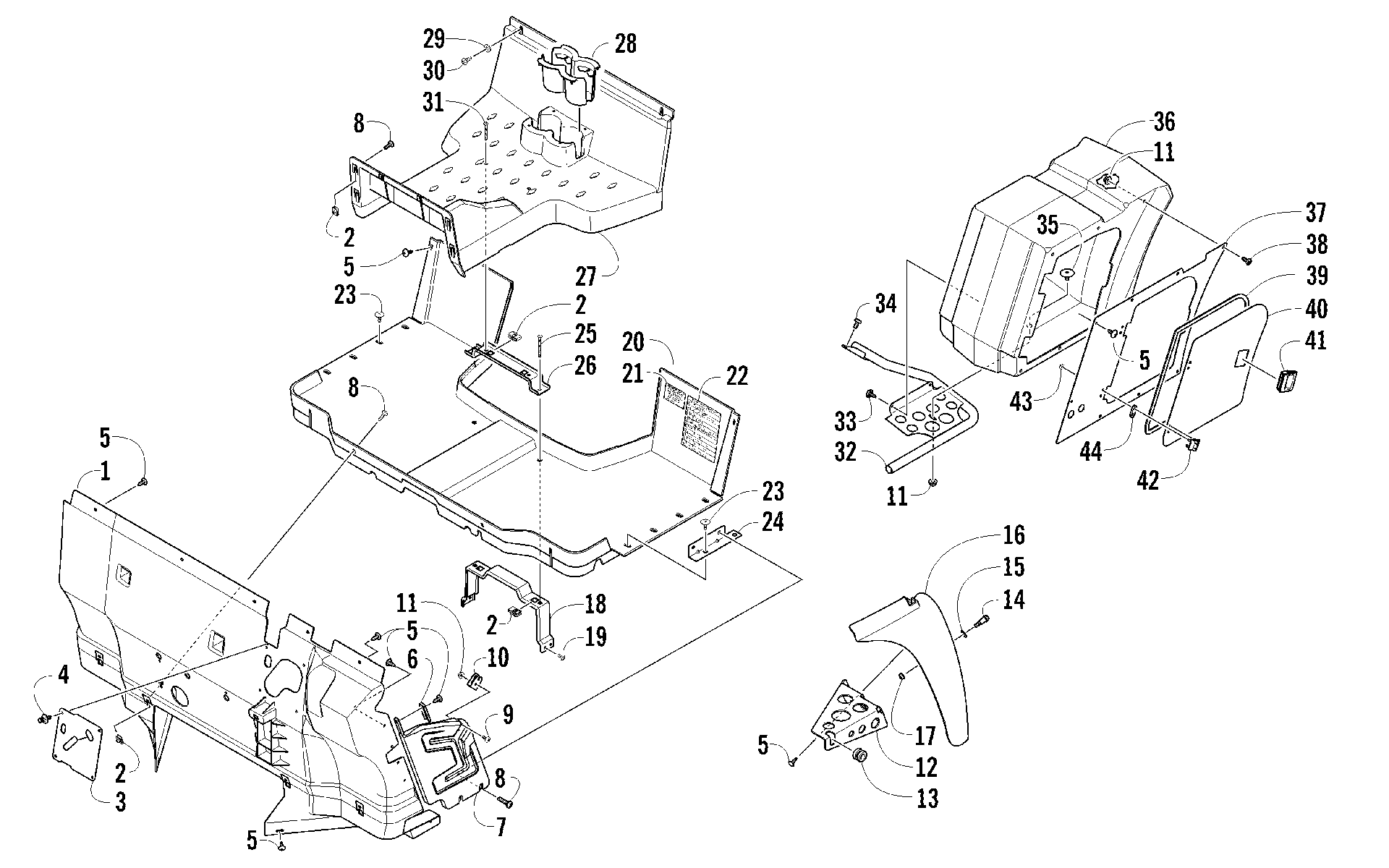 CONSOLE, FLOOR панель & STORAGE BOX узел [95001]