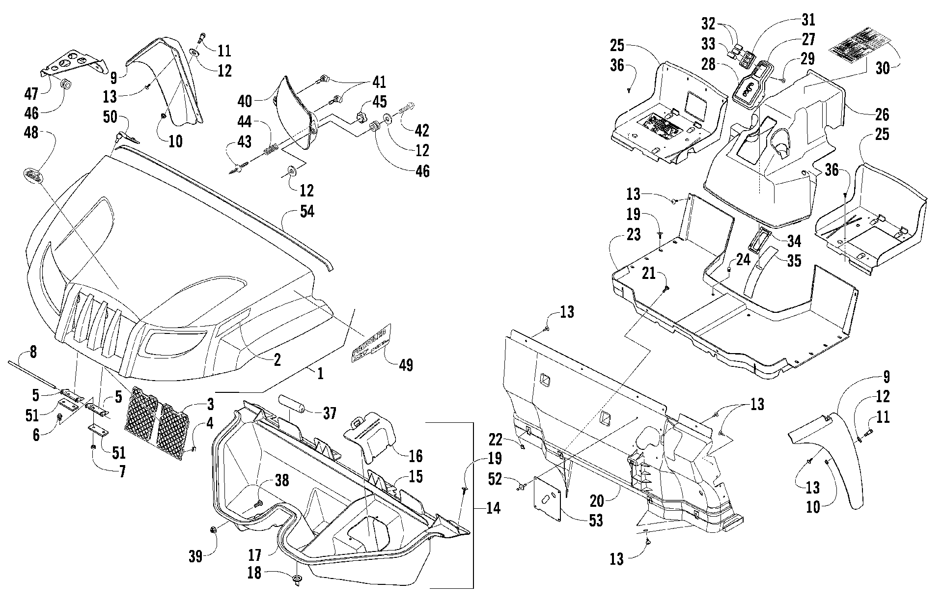Передняя часть BODY PANEL ASSEMBLY [90700]