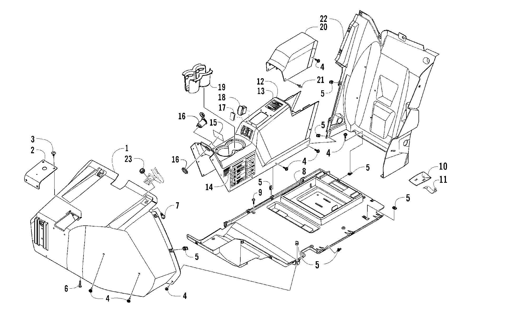 Консоль AND FLOOR PANEL ASSEMBLY [96507]