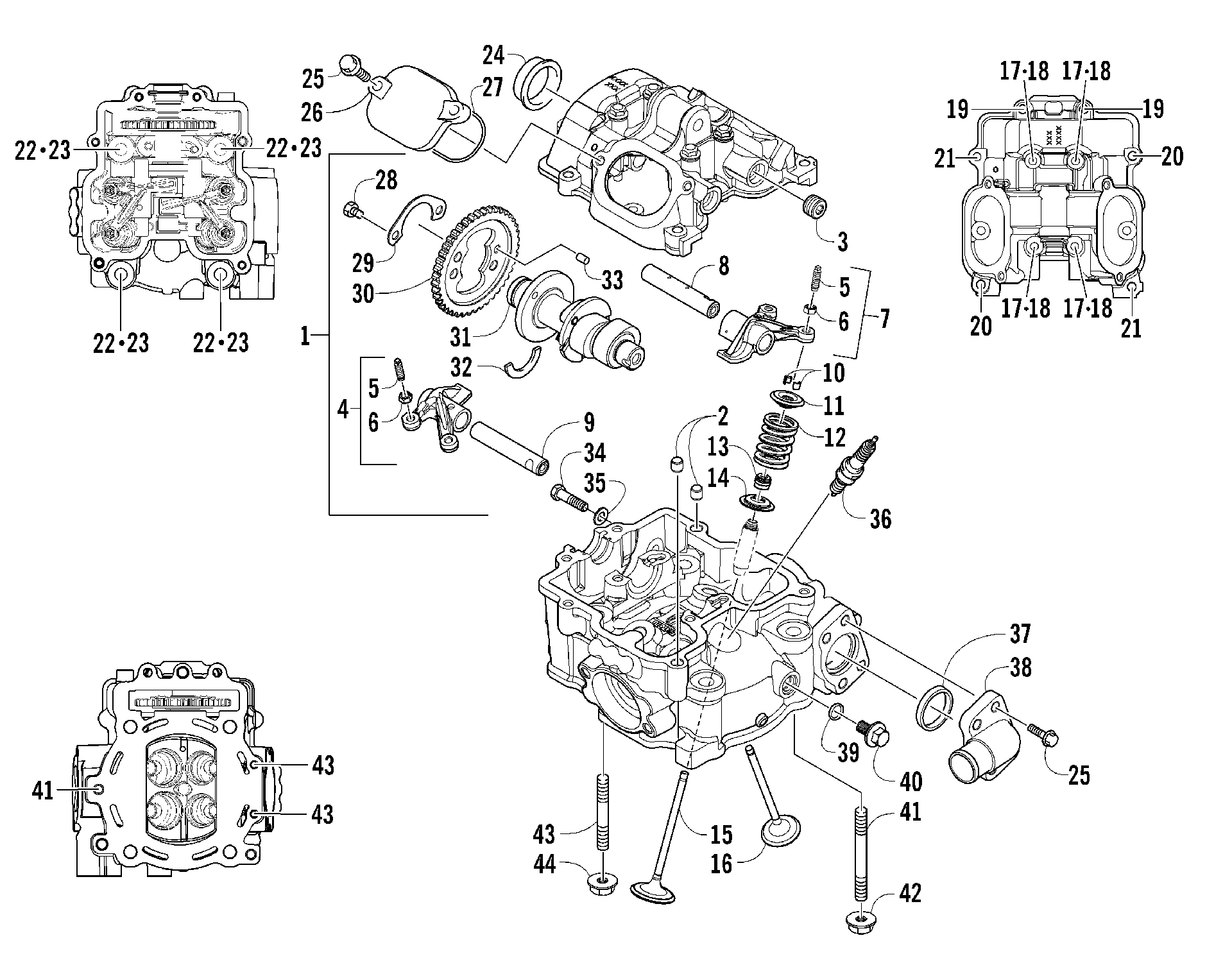 Головка блока цилиндров AND CAMSHAFT/VALVE ASSEMBLY [96535]