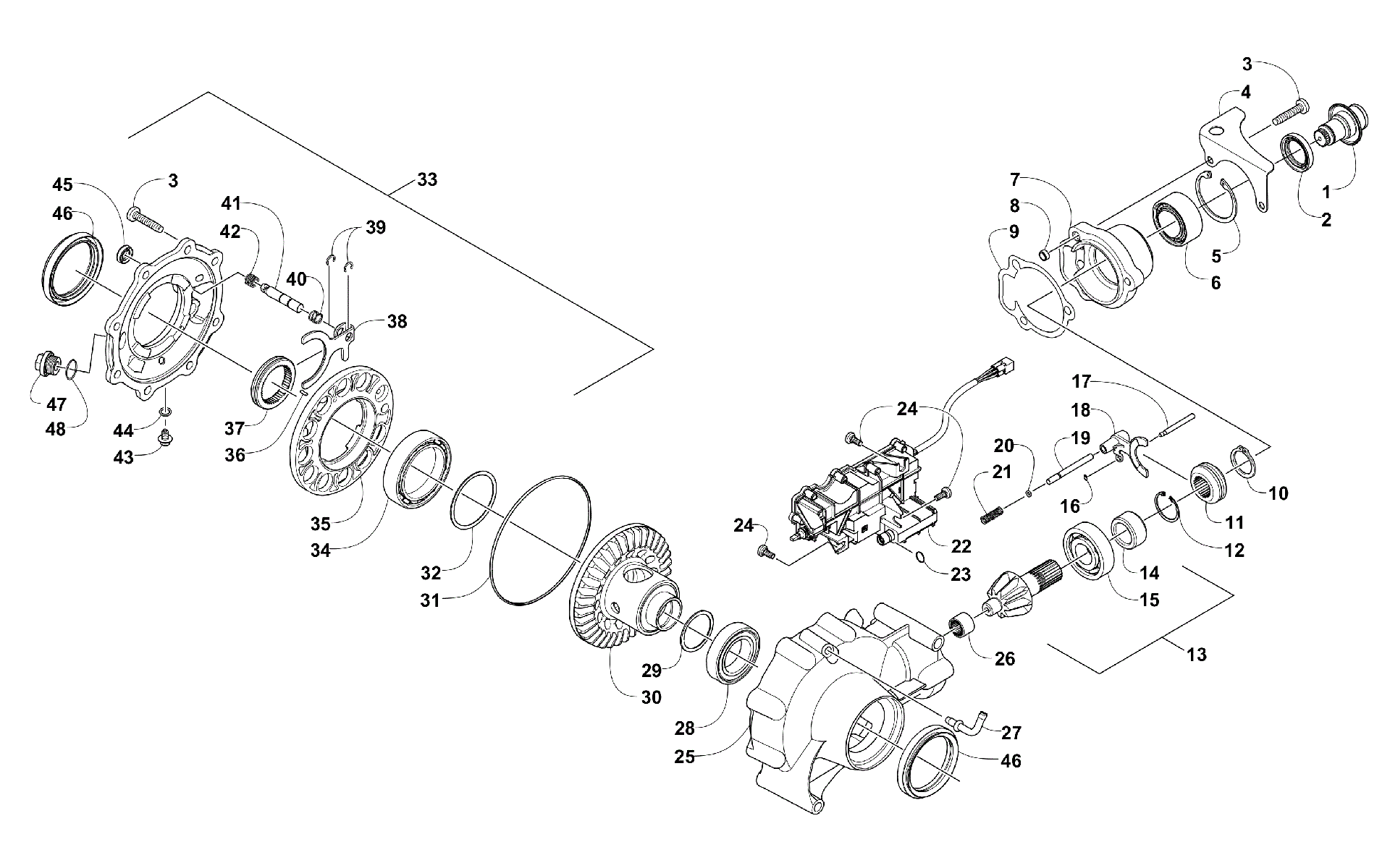 Передняя часть DRIVE GEARCASE ASSEMBLY [97447]