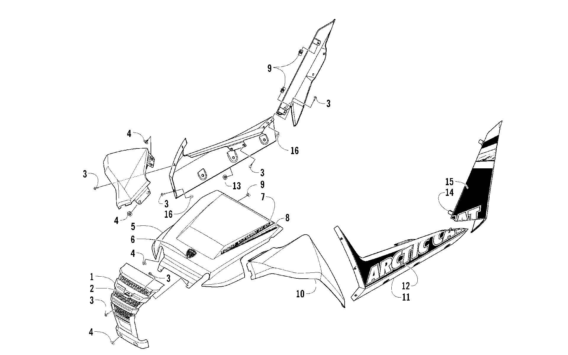 Передняя часть AND SIDE PANEL ASSEMBLIES [96505]