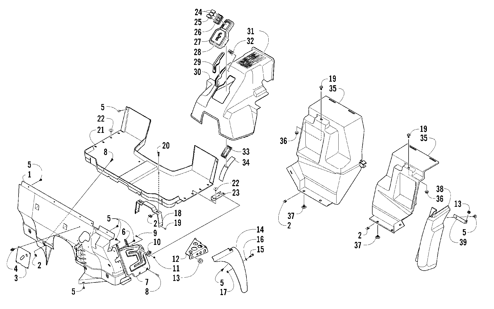 Консоль AND FLOOR PANEL ASSEMBLY [99888]