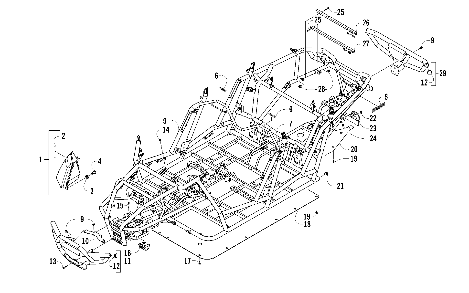 FRAME, HEADLIGHTS, и RELATED PARTS [100054]