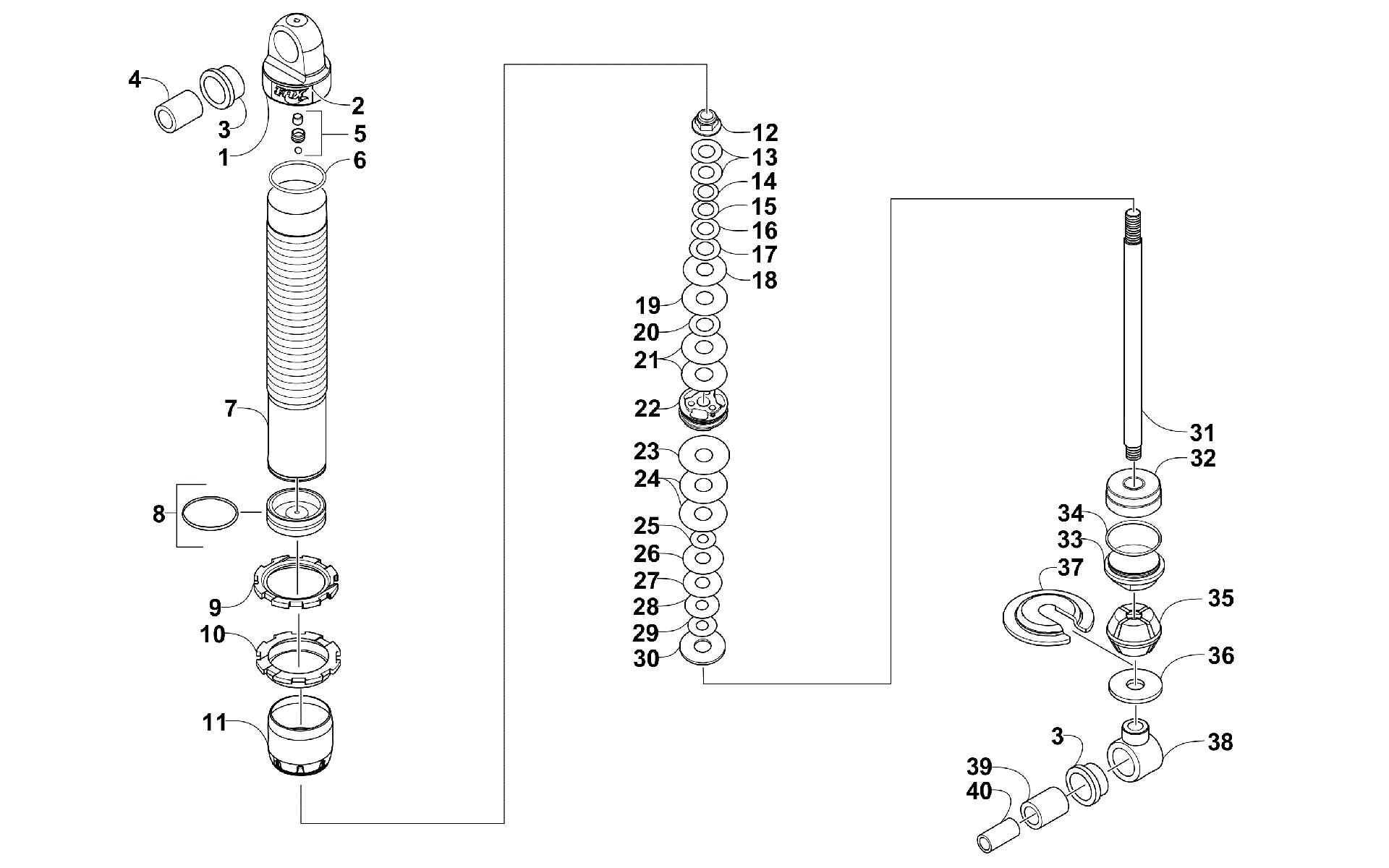 Передняя часть SUSPENSION SHOCK ABSORBER ASSEMBLY [300011]