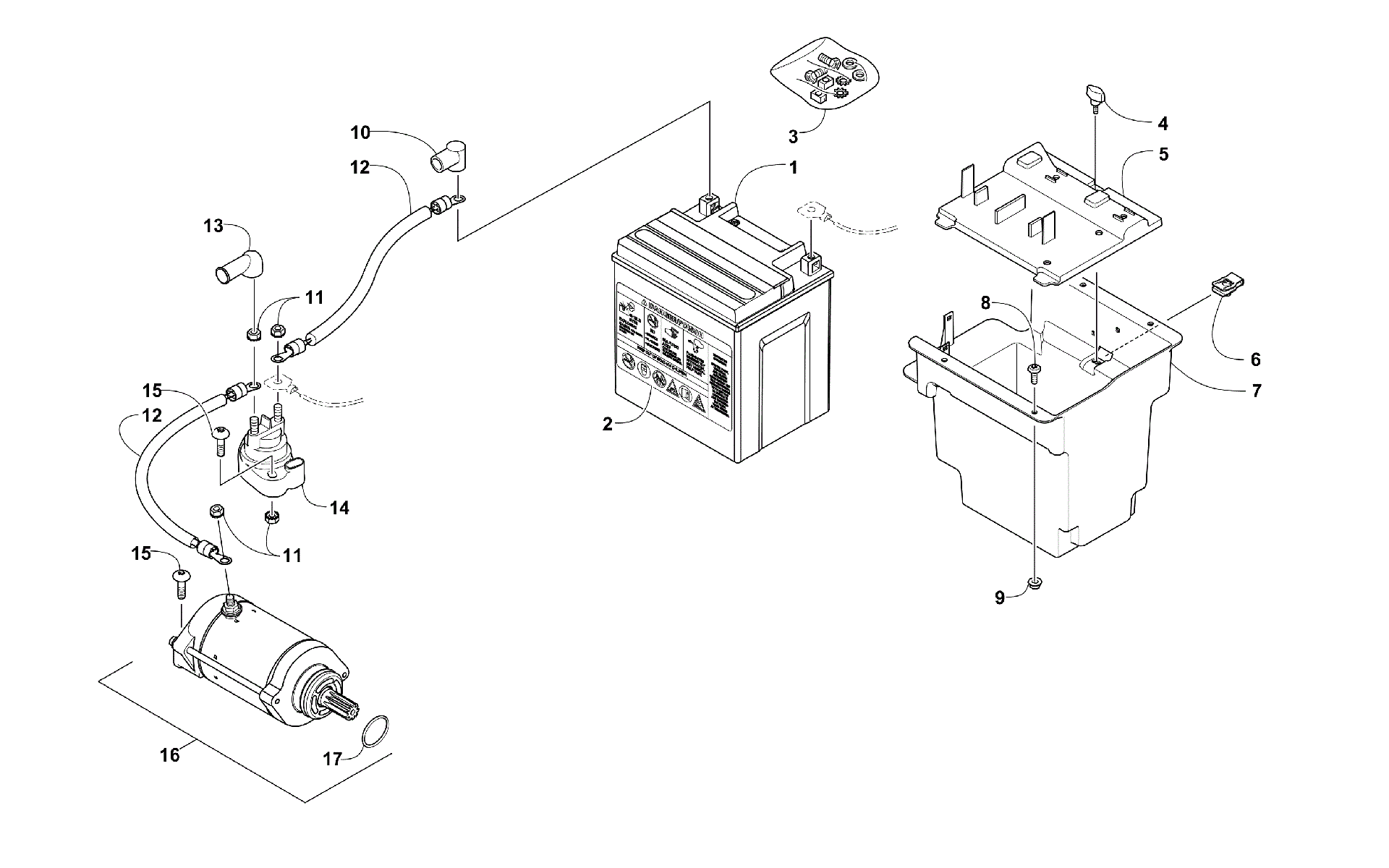 Аккумулятор AND STARTER MOTOR ASSEMBLY [301314]