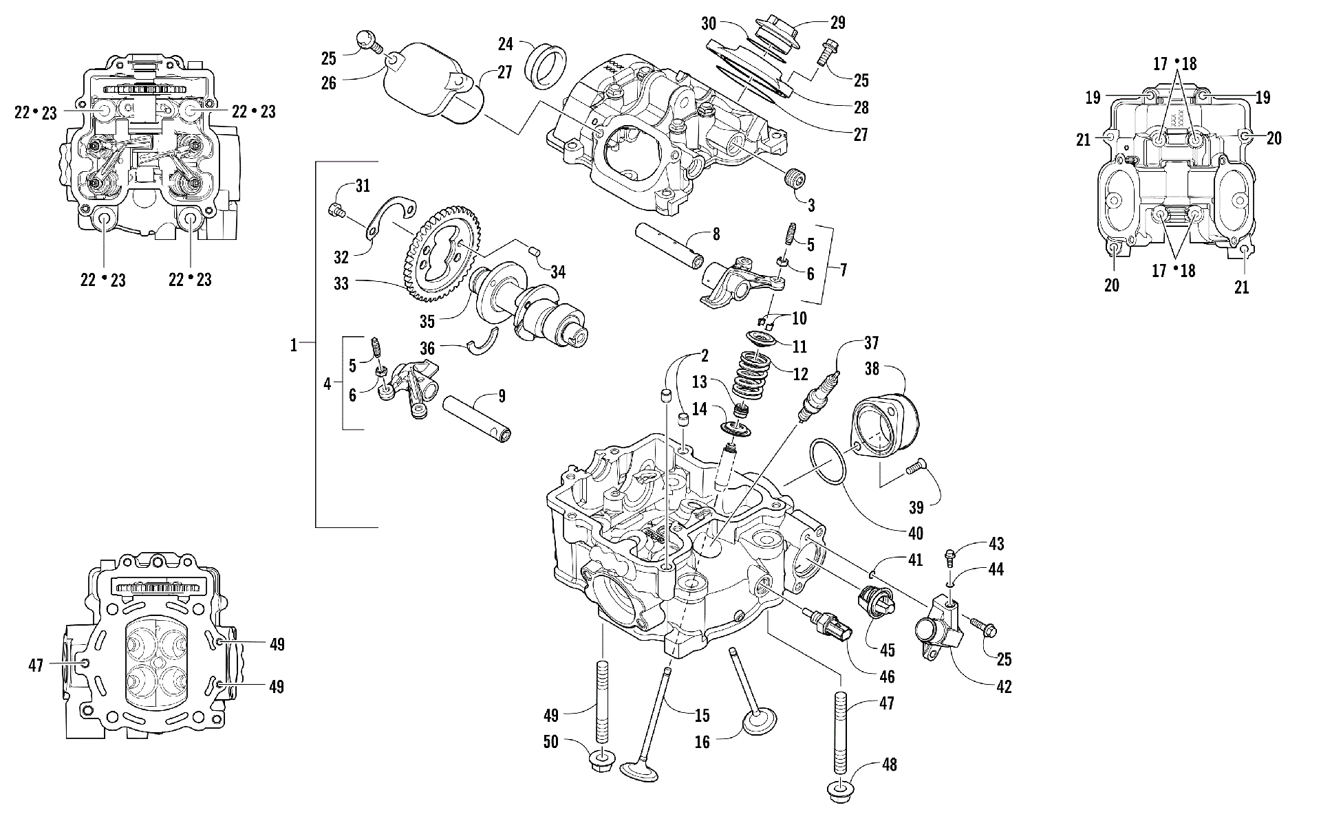 Головка блока цилиндров AND CAMSHAFT/VALVE ASSEMBLY [100117]