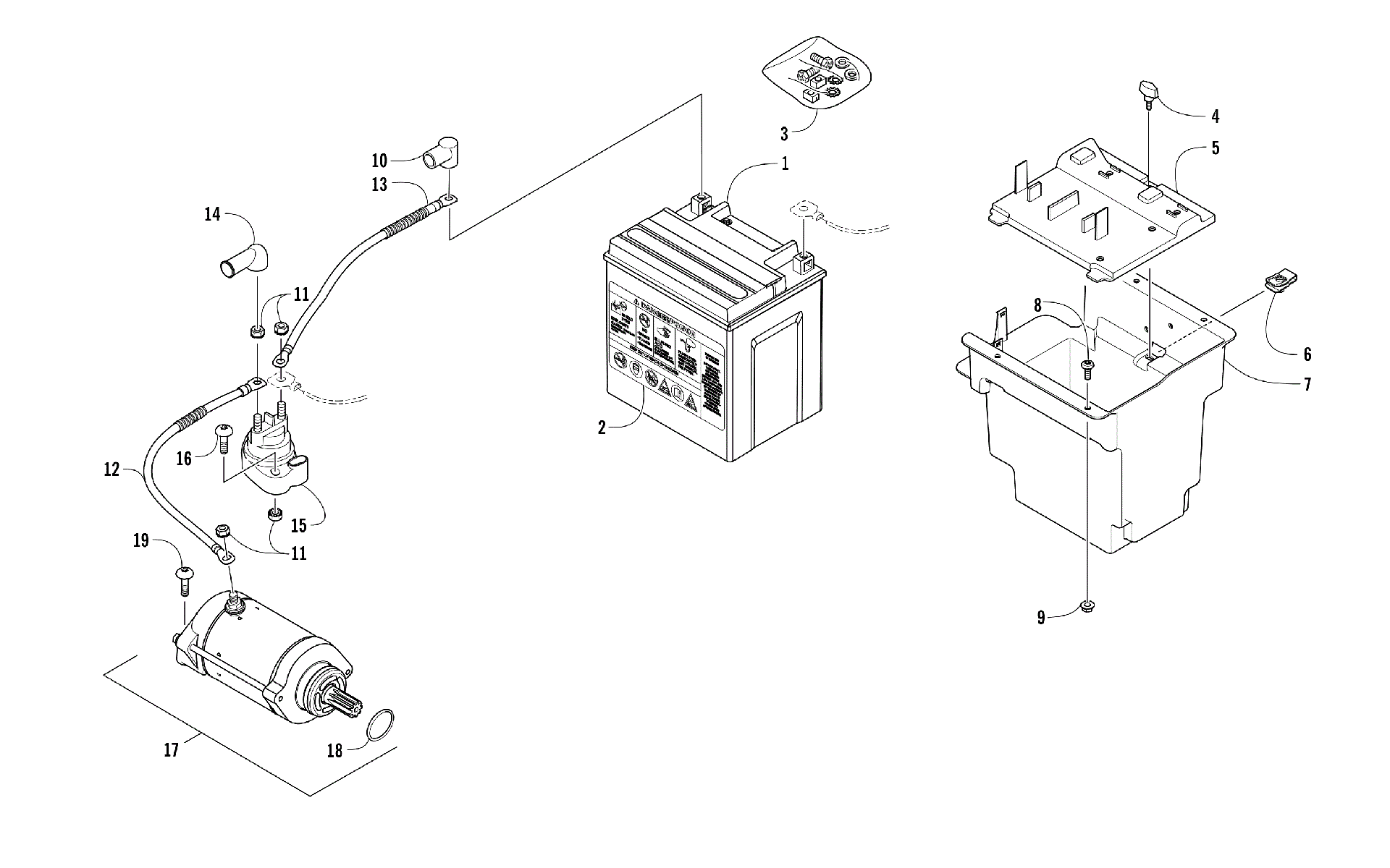 Аккумулятор AND STARTER MOTOR ASSEMBLY  [301508]