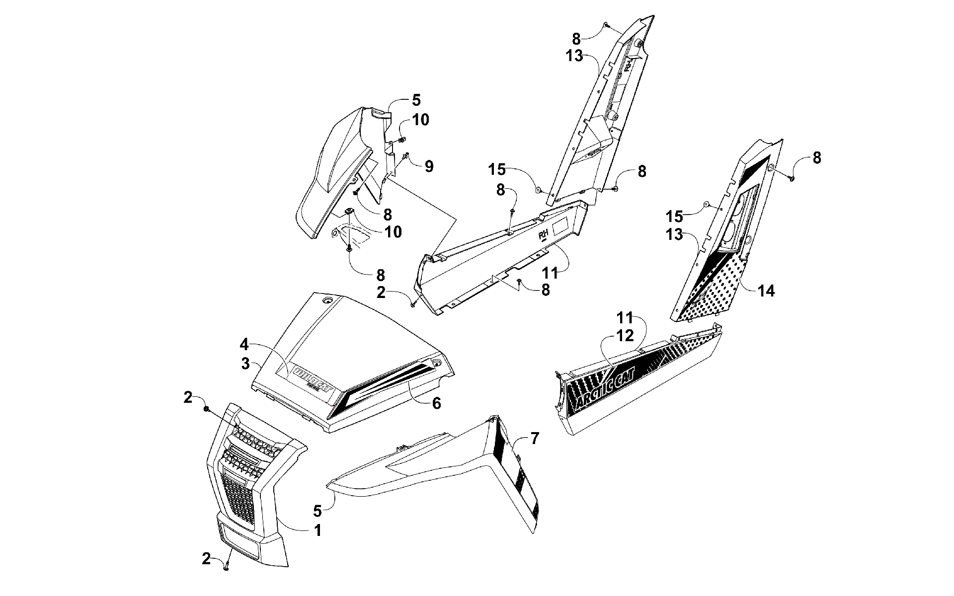 Передняя часть AND SIDE PANEL ASSEMBLIES [300386]