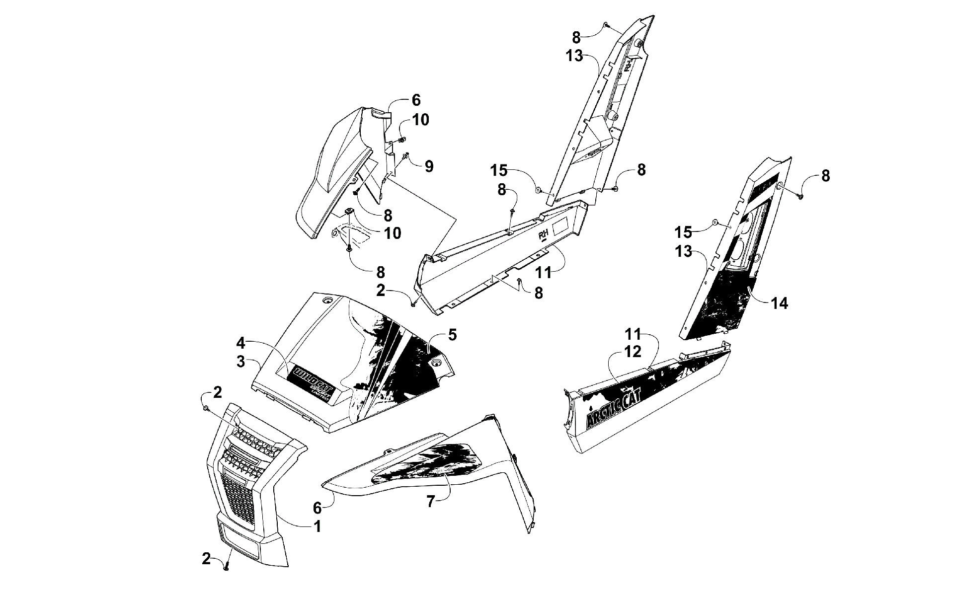 Передняя часть AND SIDE PANEL ASSEMBLIES [300415]