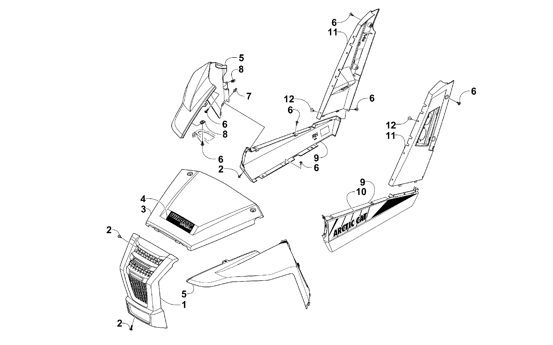 Передняя часть AND SIDE PANEL ASSEMBLIES [300369]