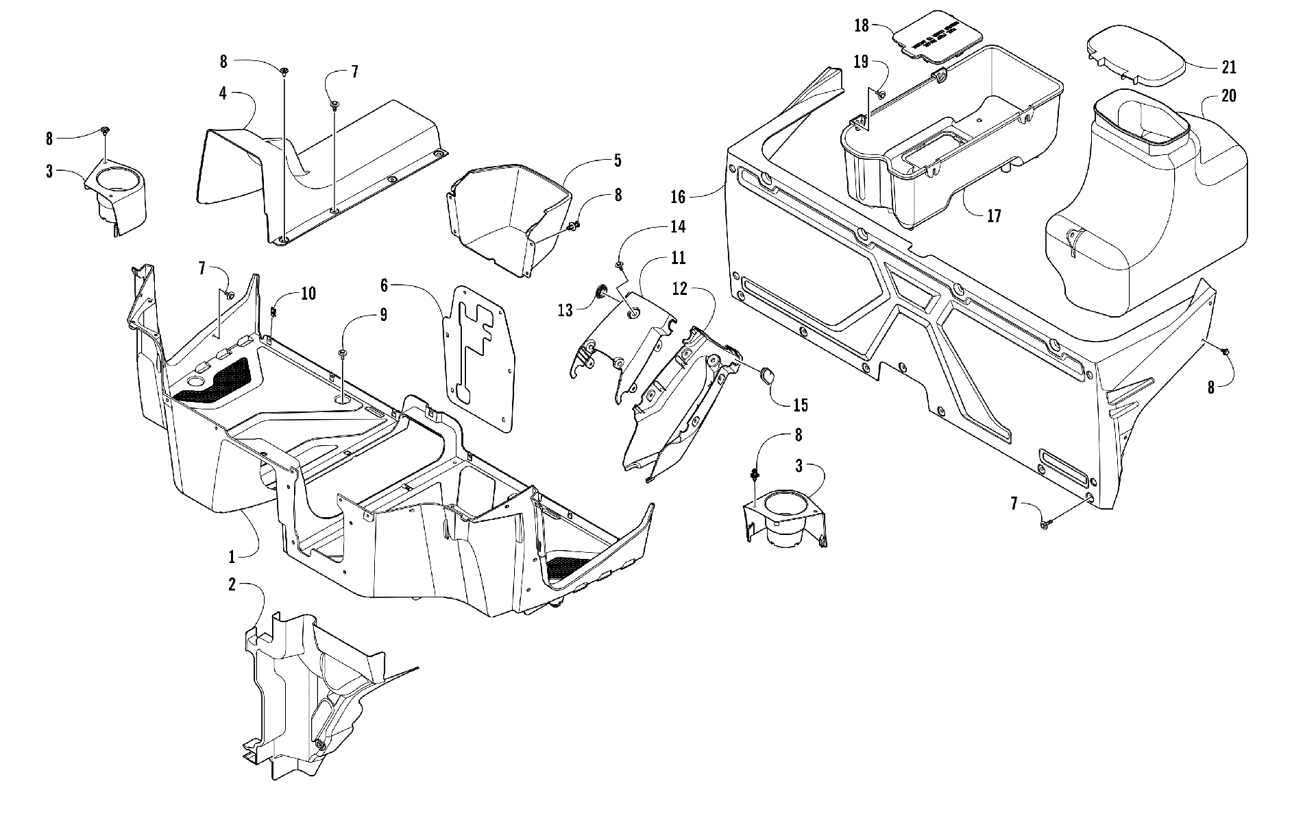 Консоль AND FLOOR PANEL ASSEMBLY [104245]