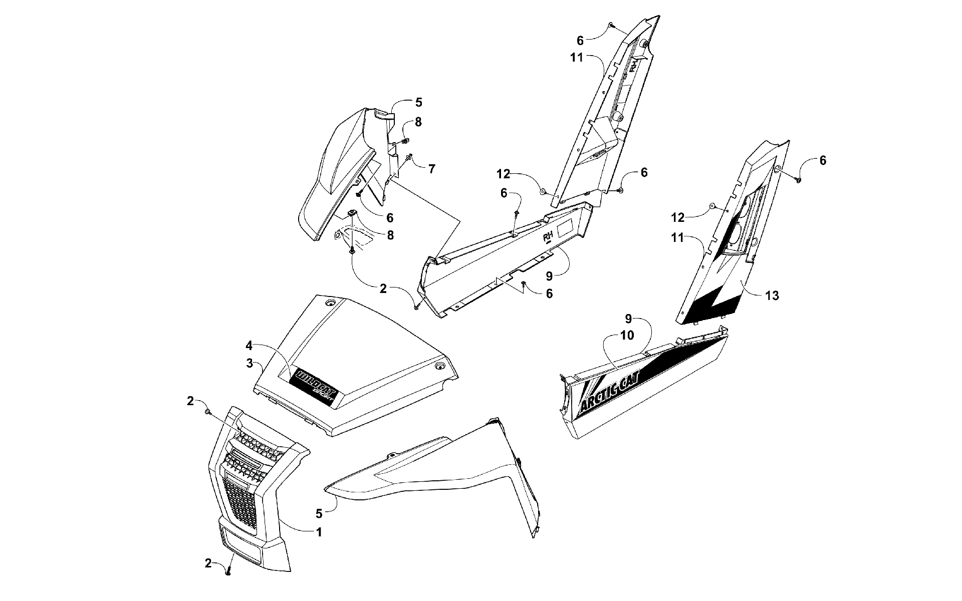 Передняя часть AND SIDE PANEL ASSEMBLIES [301054]
