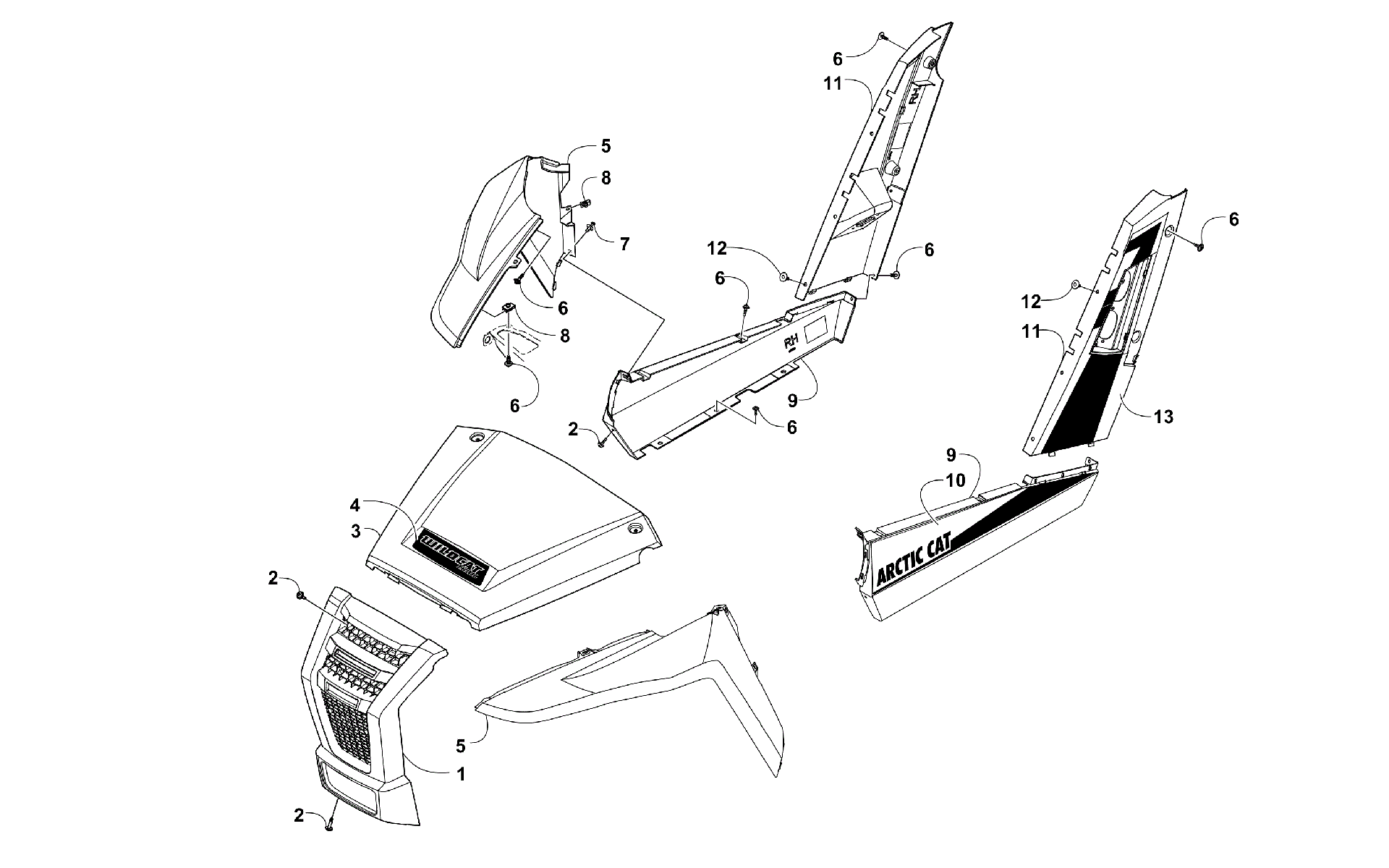 Передняя часть AND SIDE PANEL ASSEMBLIES [302235]