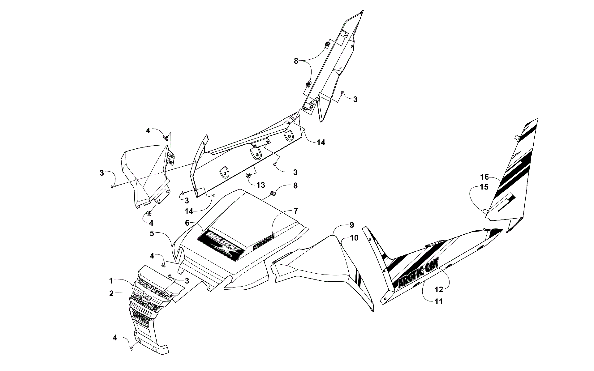 Передняя часть AND SIDE PANEL ASSEMBLIES [301169]