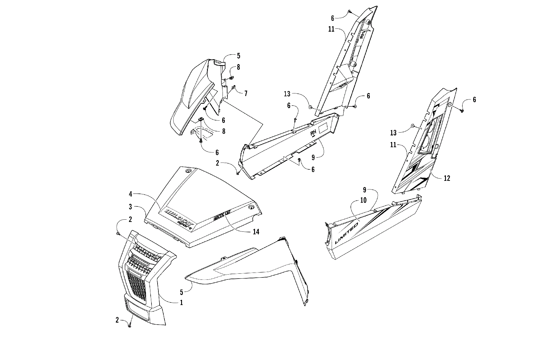 Передняя часть AND SIDE PANEL ASSEMBLIES [301782]