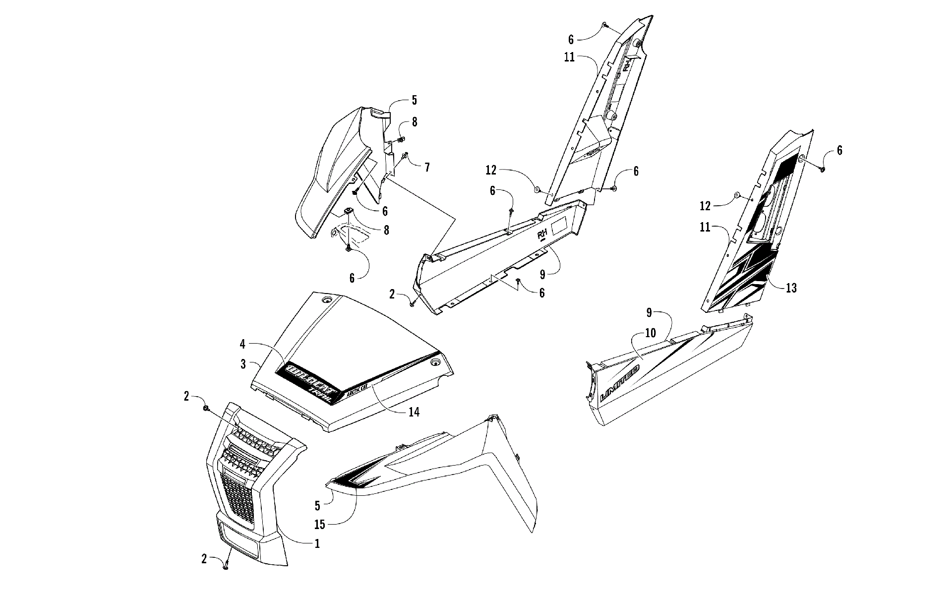 Передняя часть AND SIDE PANEL ASSEMBLIES [301911]