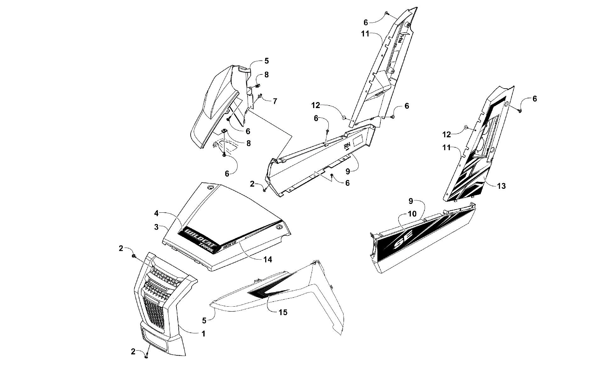 Передняя часть AND SIDE PANEL ASSEMBLIES [302066]
