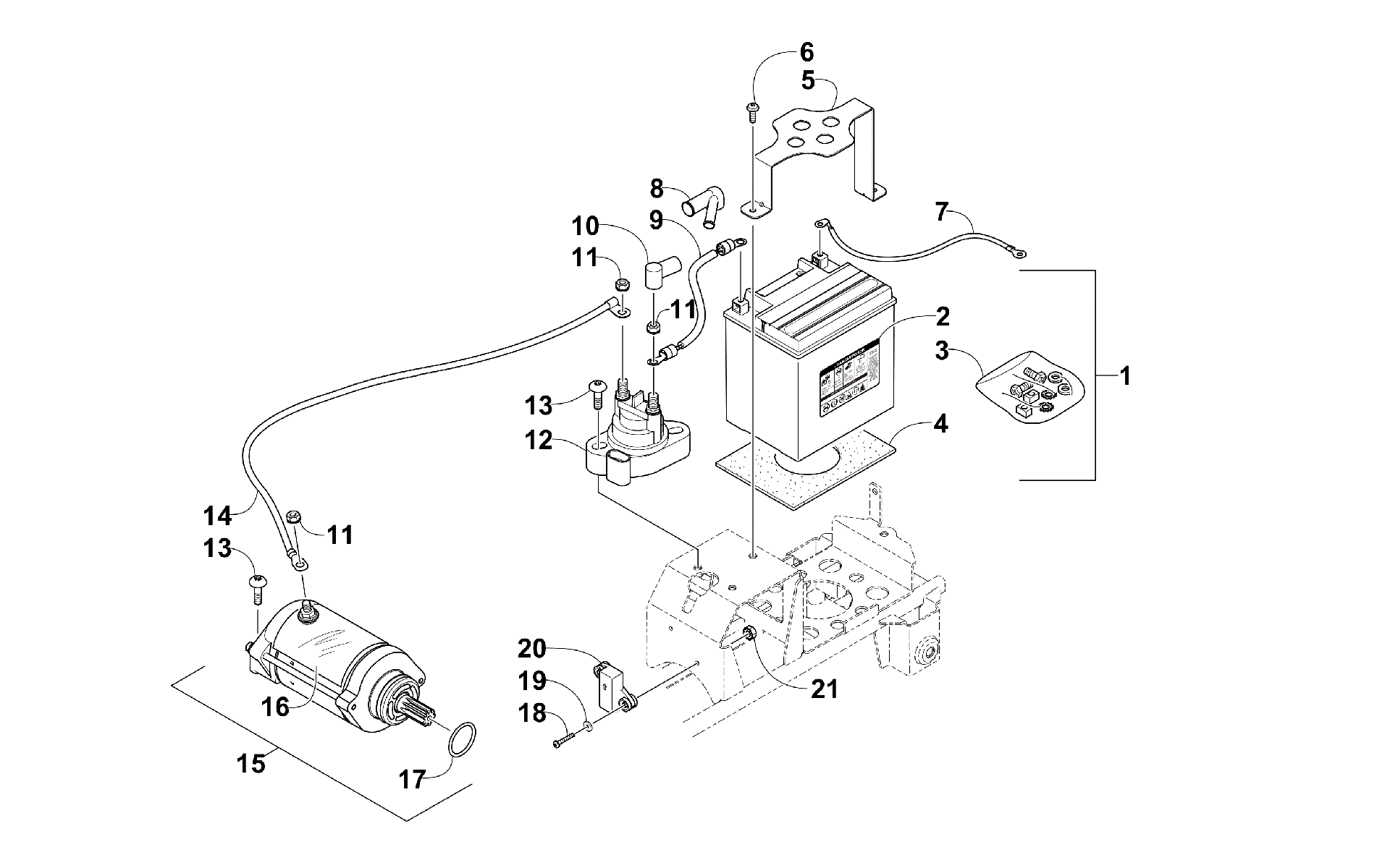 Аккумулятор AND STARTER MOTOR ASSEMBLY [301023]