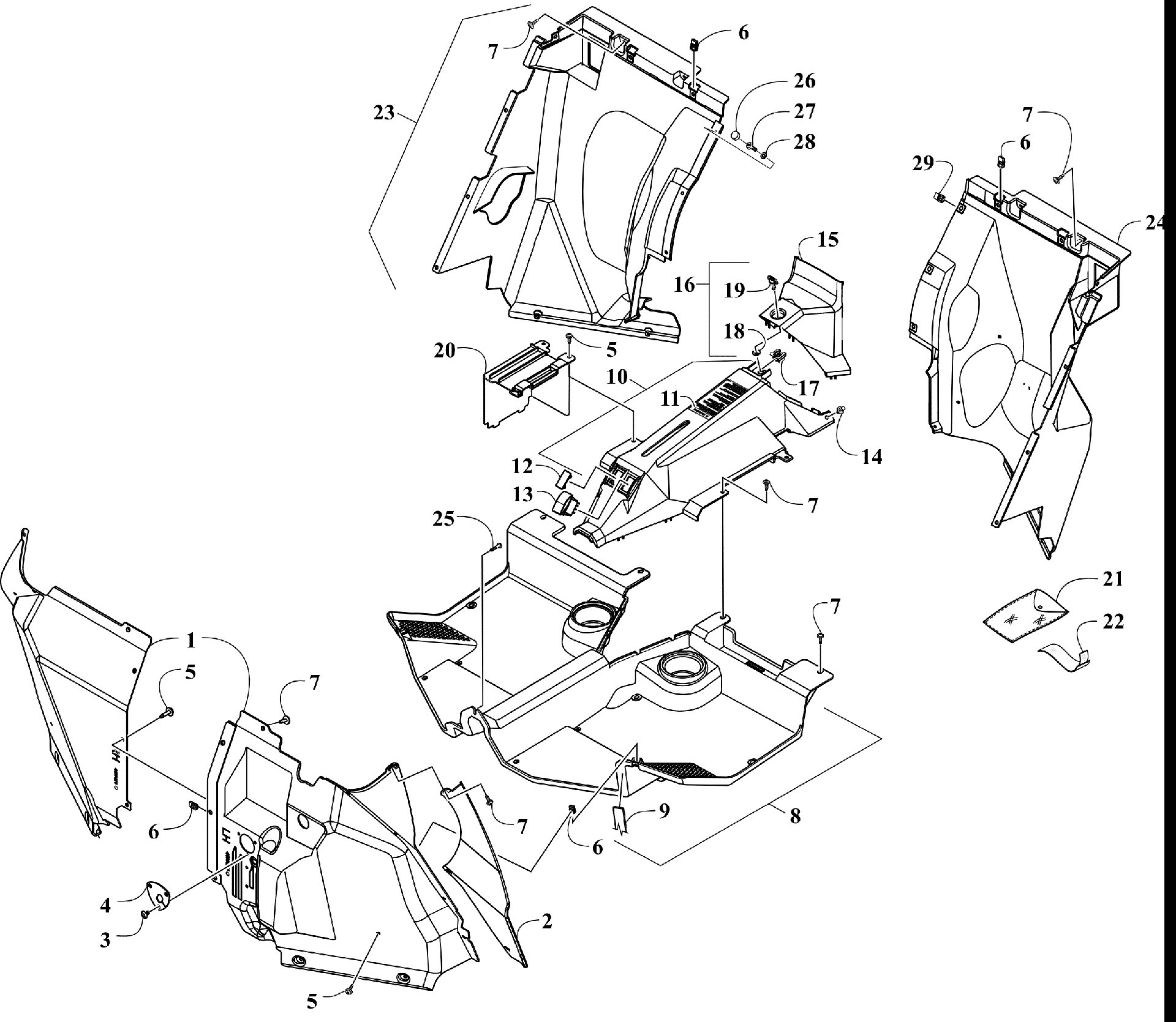 Консоль AND FLOOR PANEL ASSEMBLY [302748]